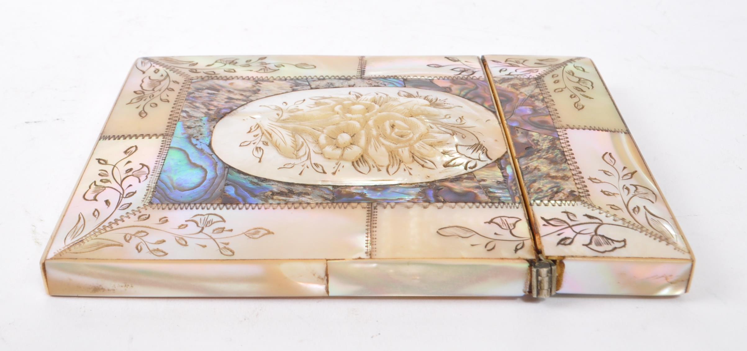 19TH CENTURY MOTHER OF PEARL CALLING CARD CASE - Image 6 of 6