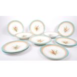 SET OF VICTORIAN ROYAL WORCESTER 'BOTANICAL' PLATES & TAZZAS