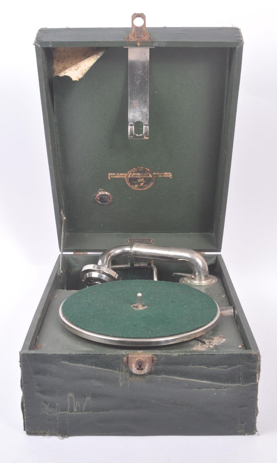 TWO VINTAGE 20TH CENTURY GRAMOPHONE RECORD PLAYERS - Image 5 of 8