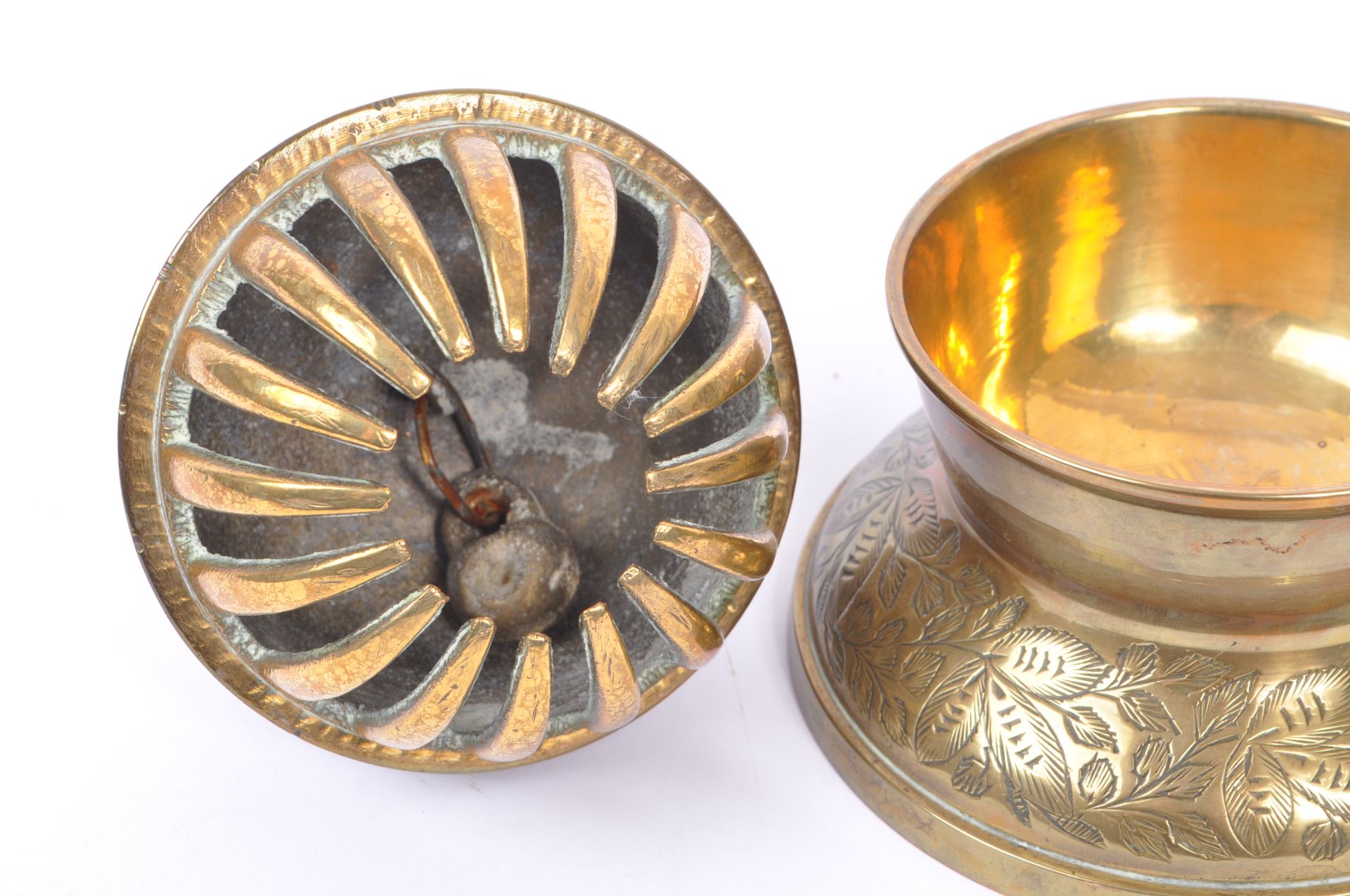 INDIAN BRASS ELEPHANT CLAW BELL WITH BASE - Image 6 of 6