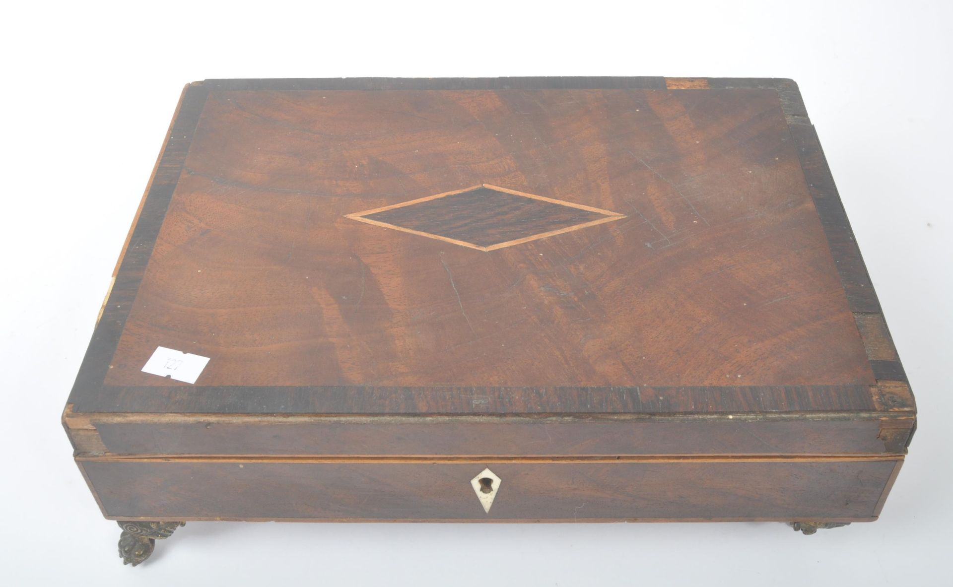 GEORGIAN INLAID VENEER JEWELLERY BOX - Image 3 of 5