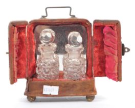 PAIR OF VICTORIAN CASED GLASS PERFUME SCENT BOTTLES