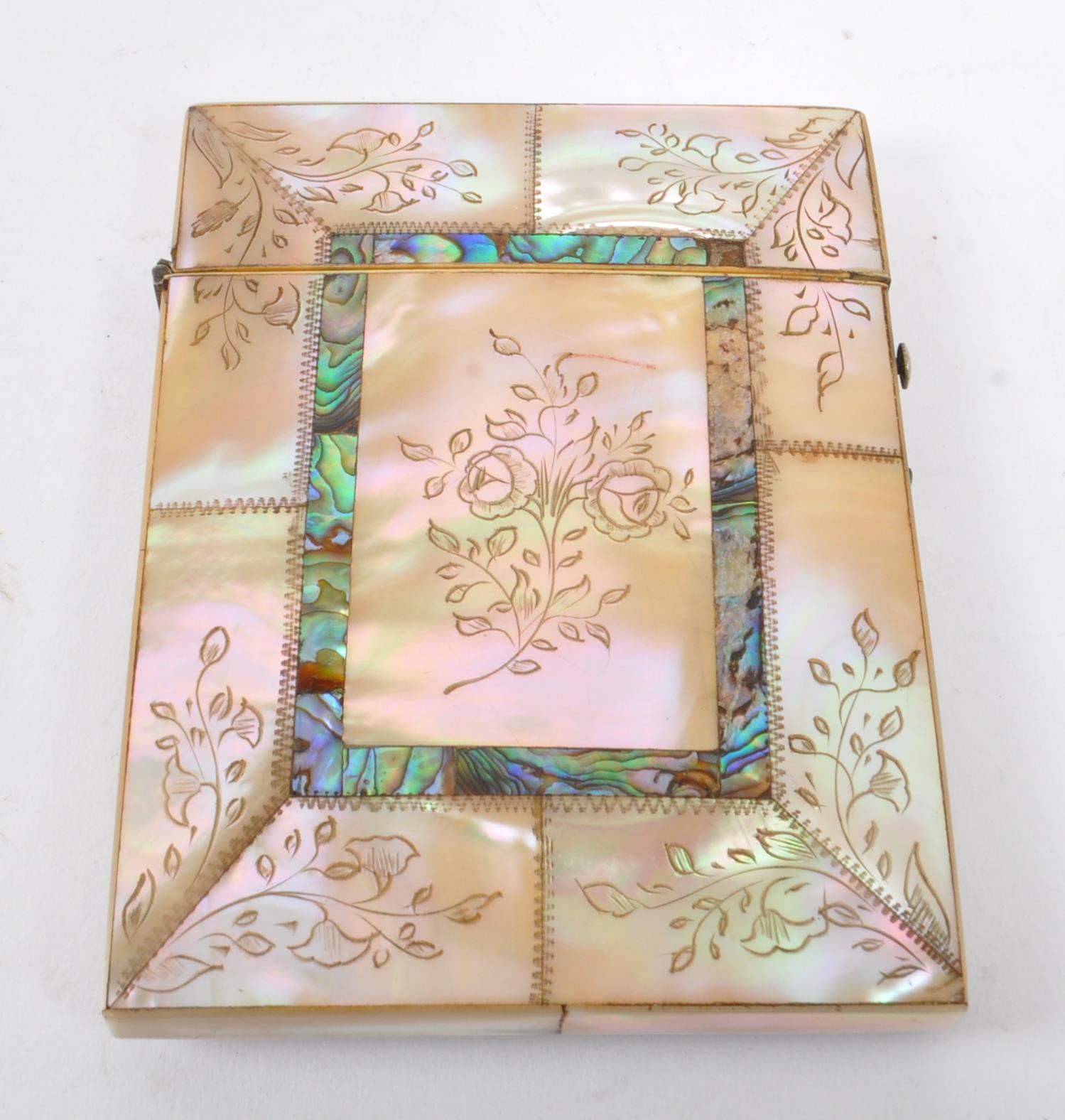 19TH CENTURY MOTHER OF PEARL CALLING CARD CASE - Image 3 of 6