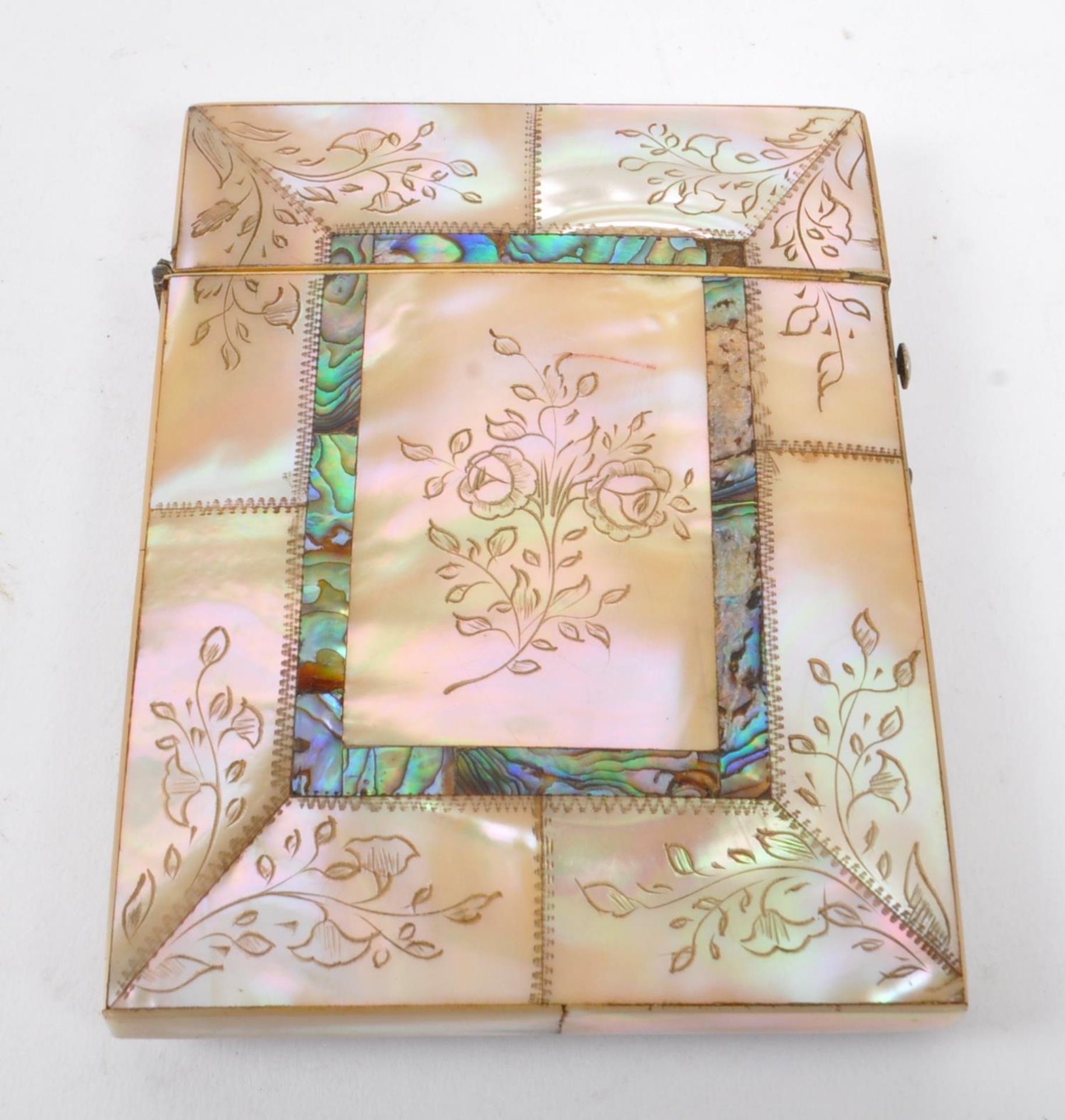 19TH CENTURY MOTHER OF PEARL CALLING CARD CASE - Image 3 of 6