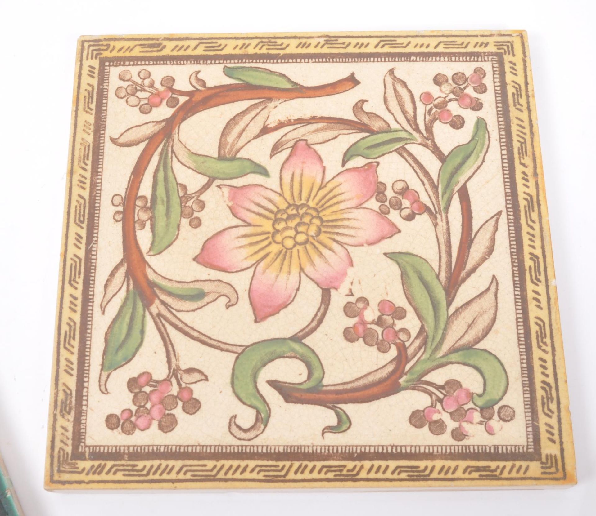 COLLECTION OF SIX CERAMIC ART NOUVEAU STYLE TILES - Image 3 of 7