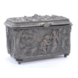 EARLY 20TH CENTURY FRENCH SPELTER LIDDED JEWELLERY CASKET