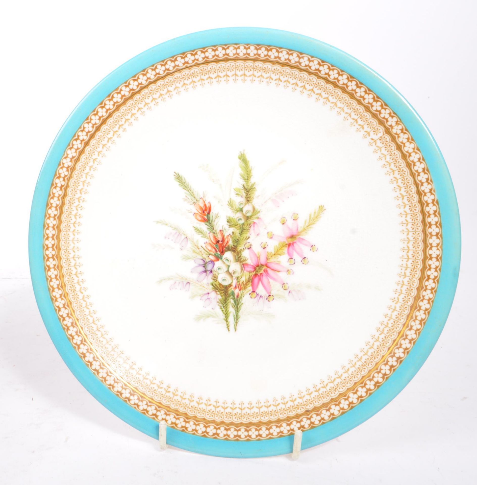 SET OF VICTORIAN ROYAL WORCESTER 'BOTANICAL' PLATES & TAZZAS - Image 6 of 7