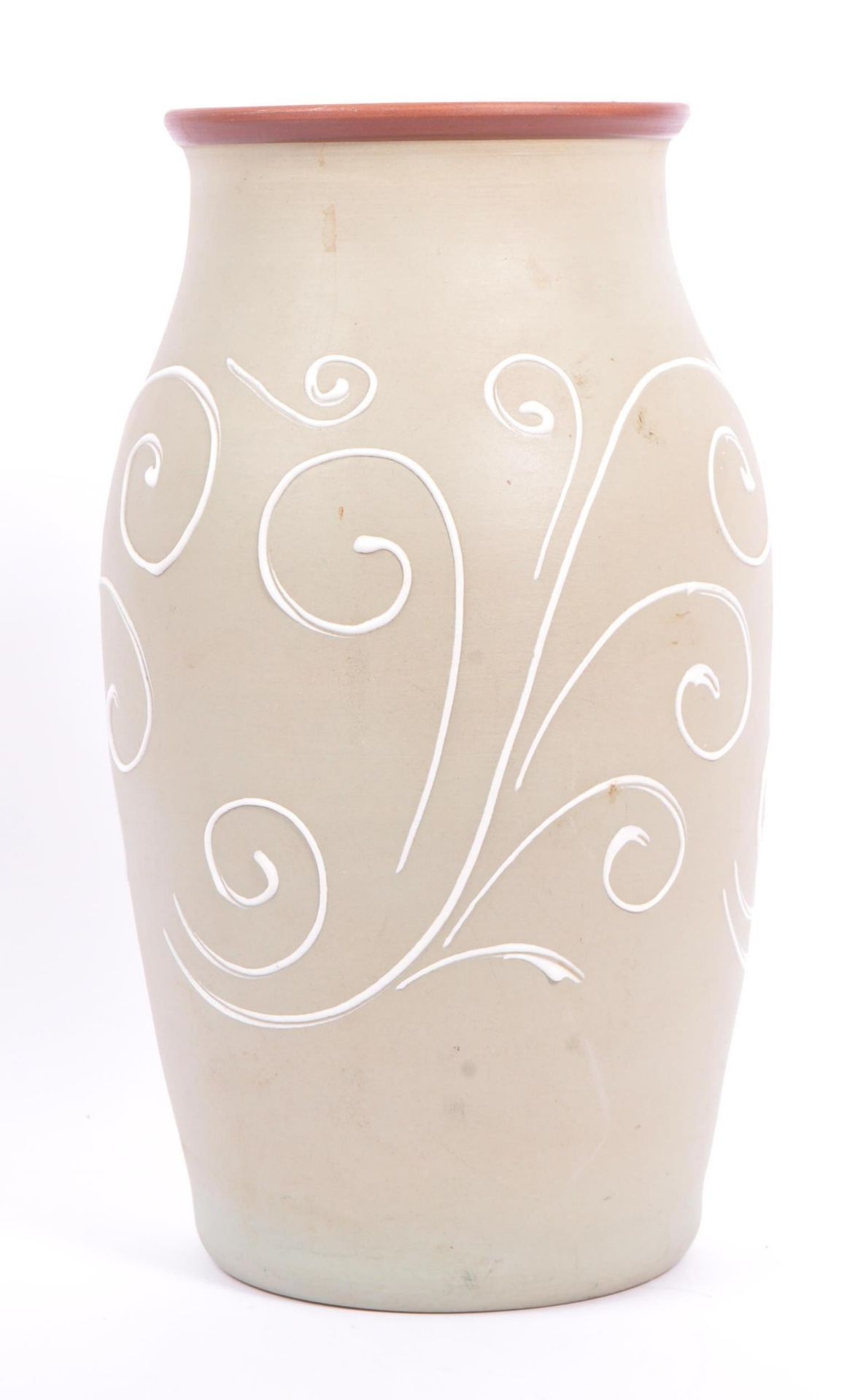 DENBY - A LARGE SAGE GREEN STONEWARE DENBY VASE