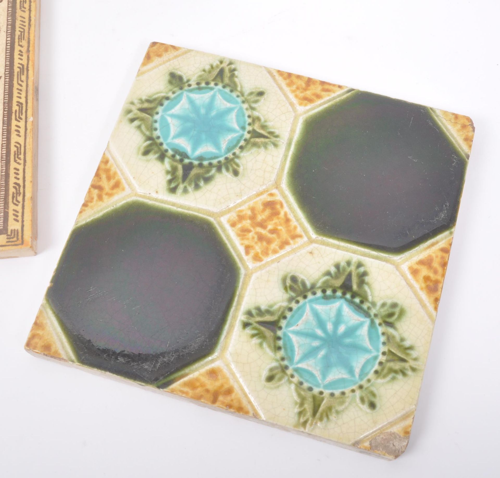 COLLECTION OF SIX CERAMIC ART NOUVEAU STYLE TILES - Image 5 of 7