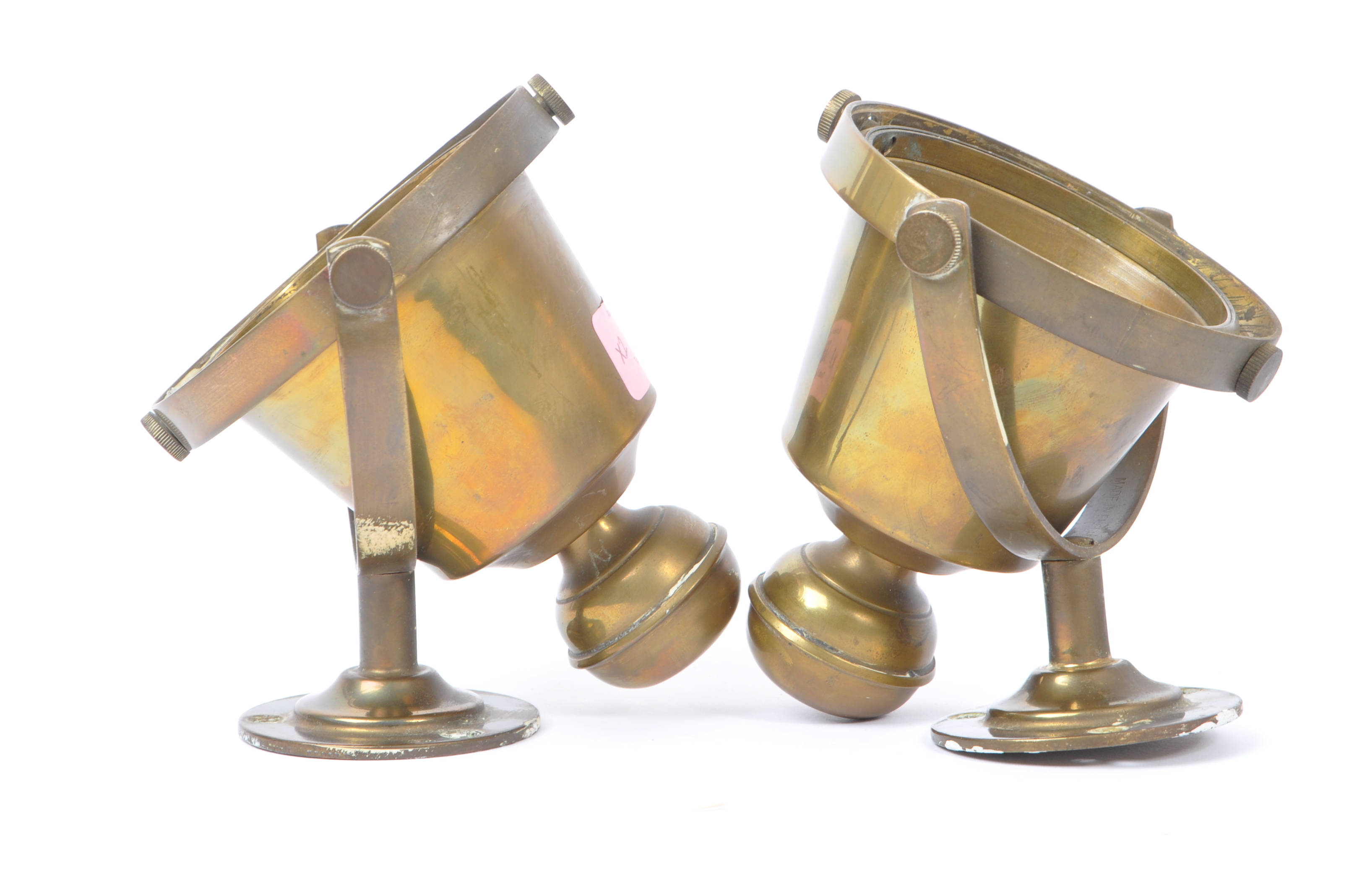 PAIR OF SHIPS DOUBLE GIMBAL CANDLESTICK SCONCES - Image 4 of 6