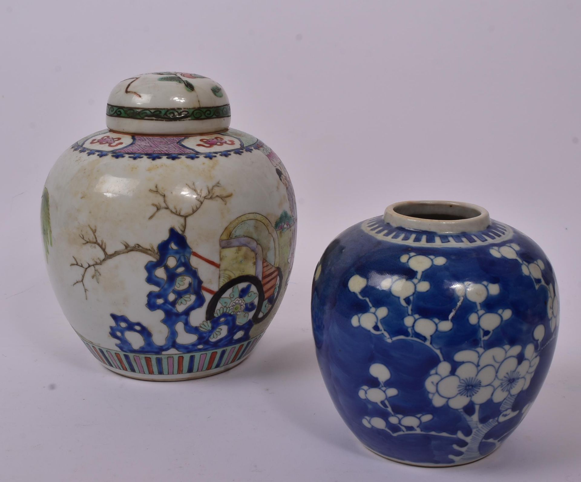 19TH CENTURY PRUNUS JAR & 1920S CHINESE GINGER JAR - Image 4 of 5