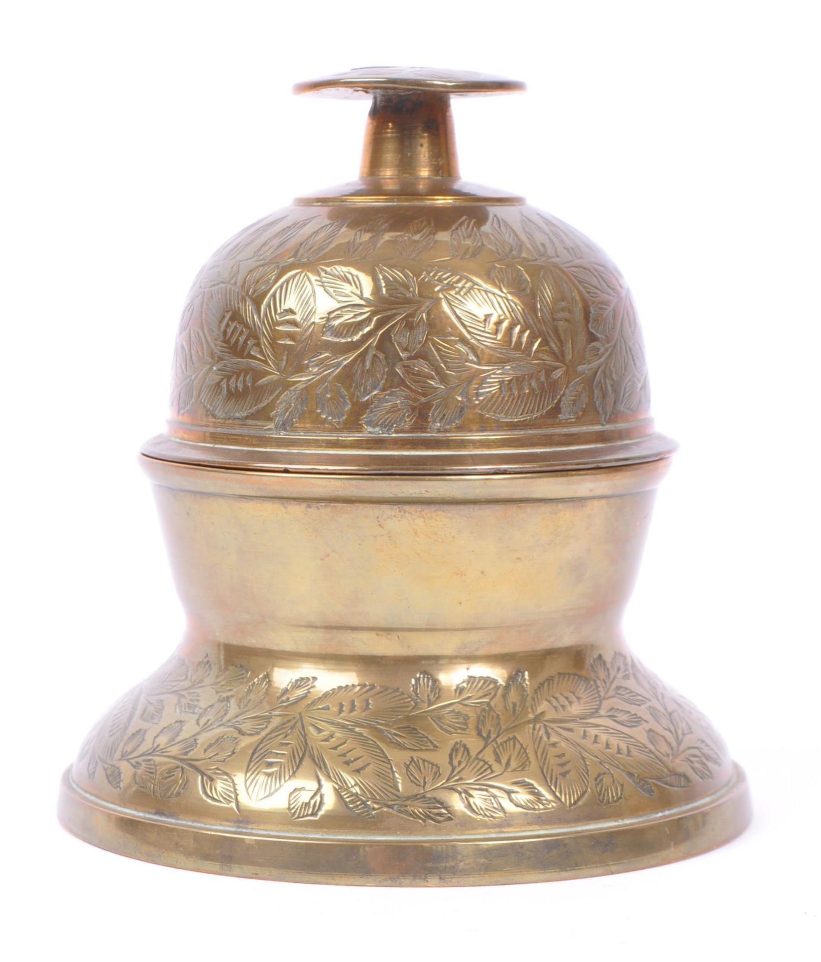 INDIAN BRASS ELEPHANT CLAW BELL WITH BASE - Image 4 of 6