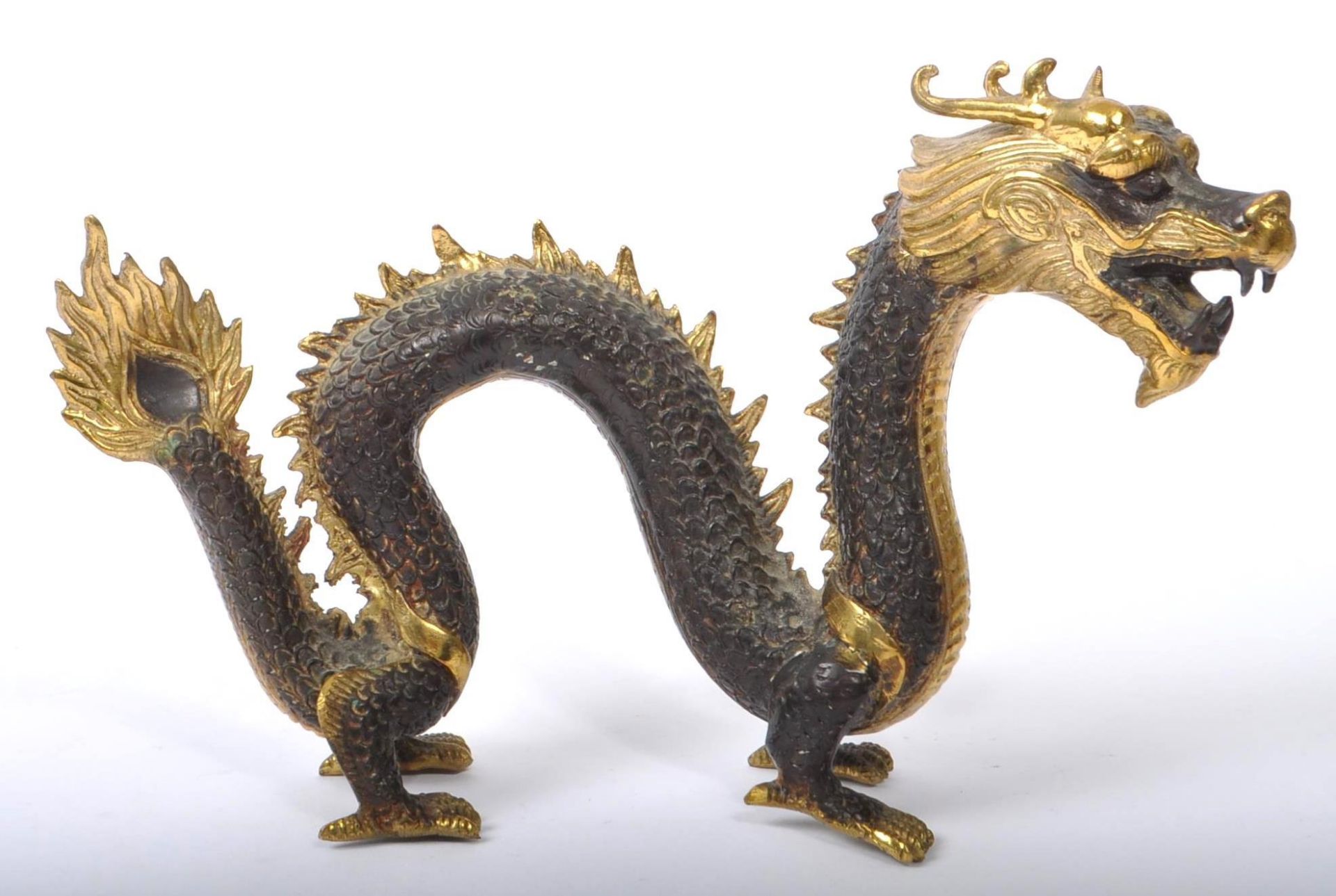 PAINTED BRASS ORIENTAL CHINESE DRAGON