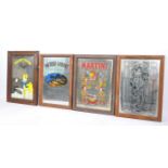 COLLECTION OF VINTAGE ALCOHOL PUB FRAMED MIRRORS
