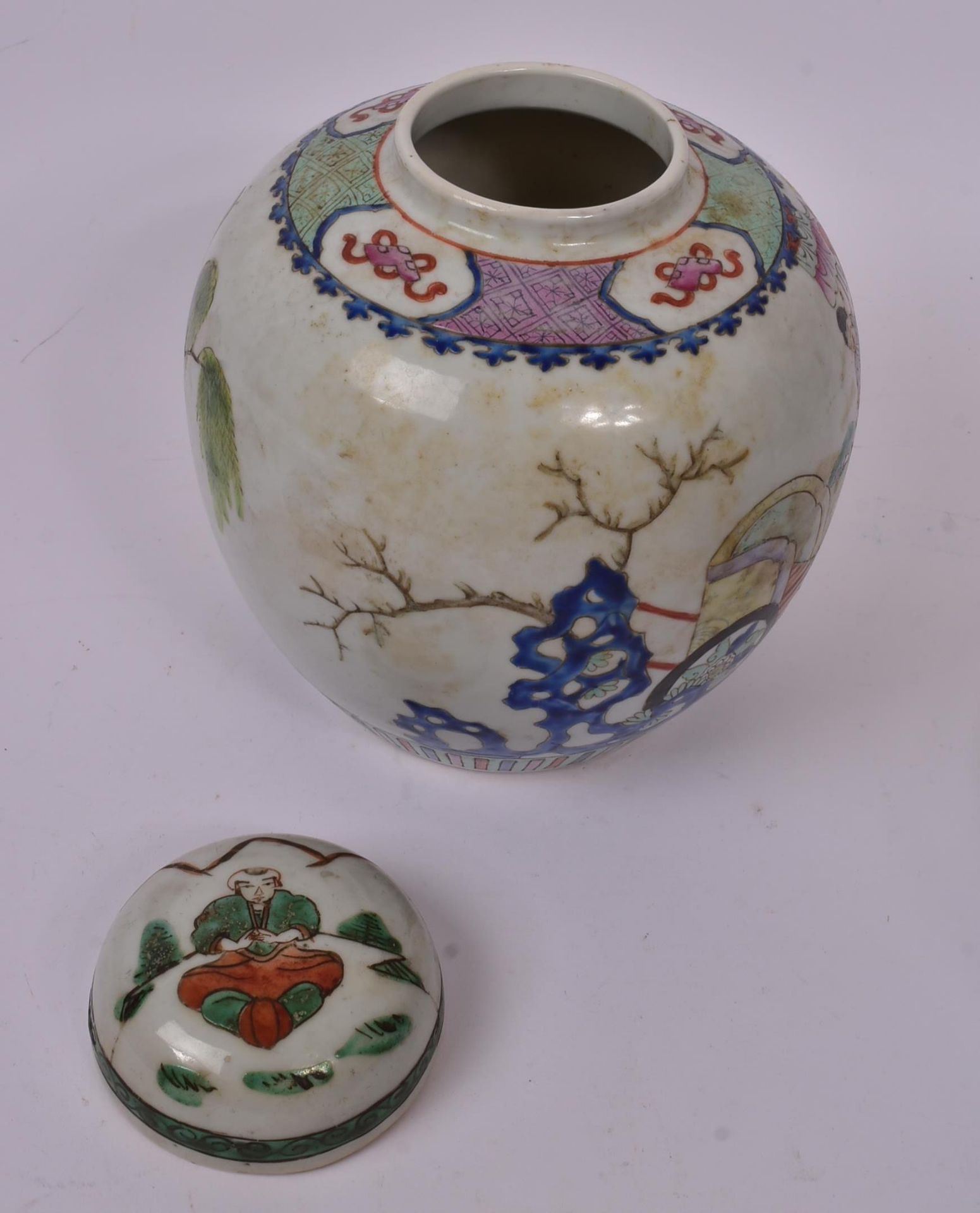 19TH CENTURY PRUNUS JAR & 1920S CHINESE GINGER JAR - Image 5 of 5