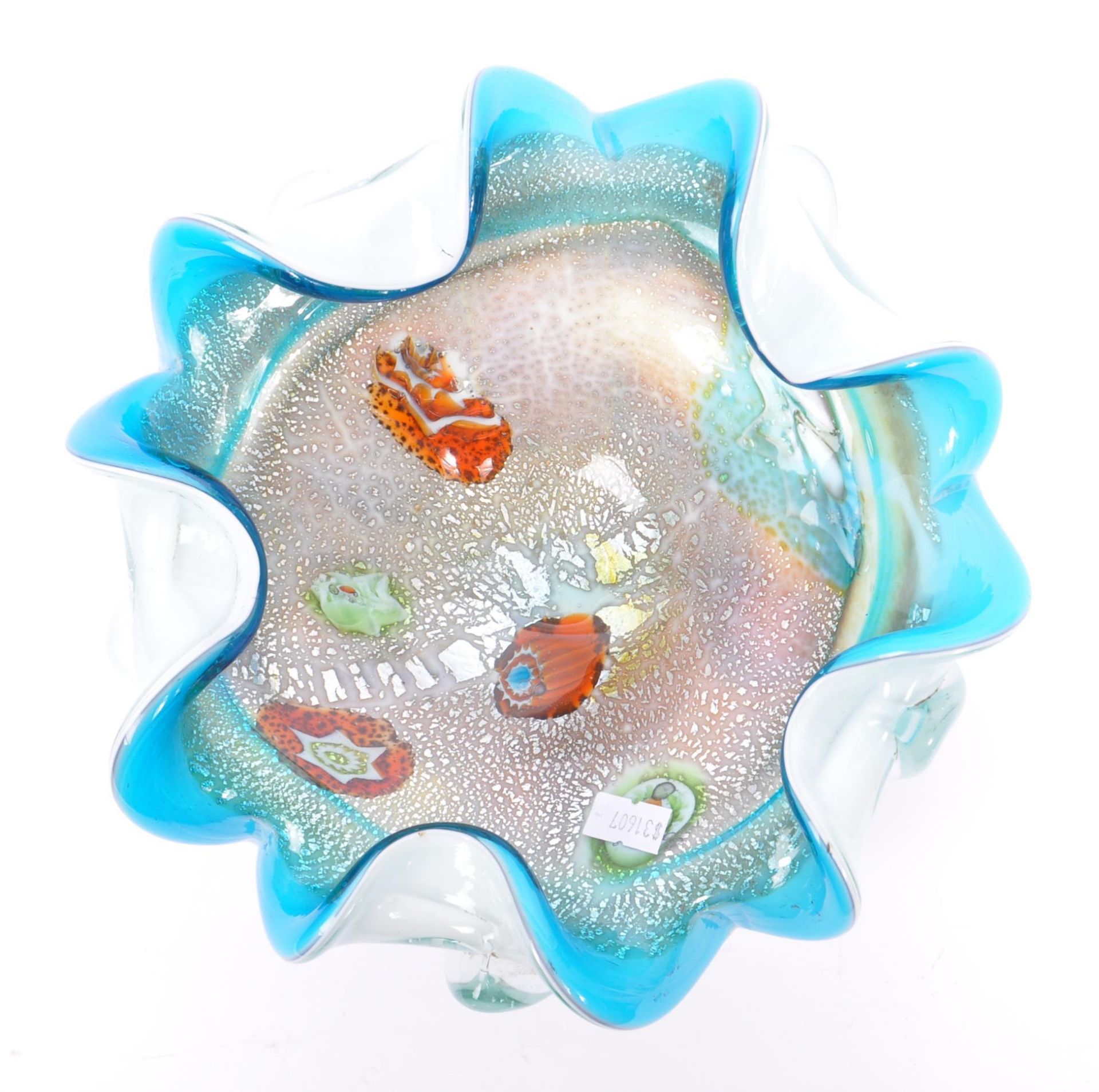 MURANO - VINTAGE STUDIO GLASS MILLEFIORI CENTERPIECE DISH - Image 5 of 6