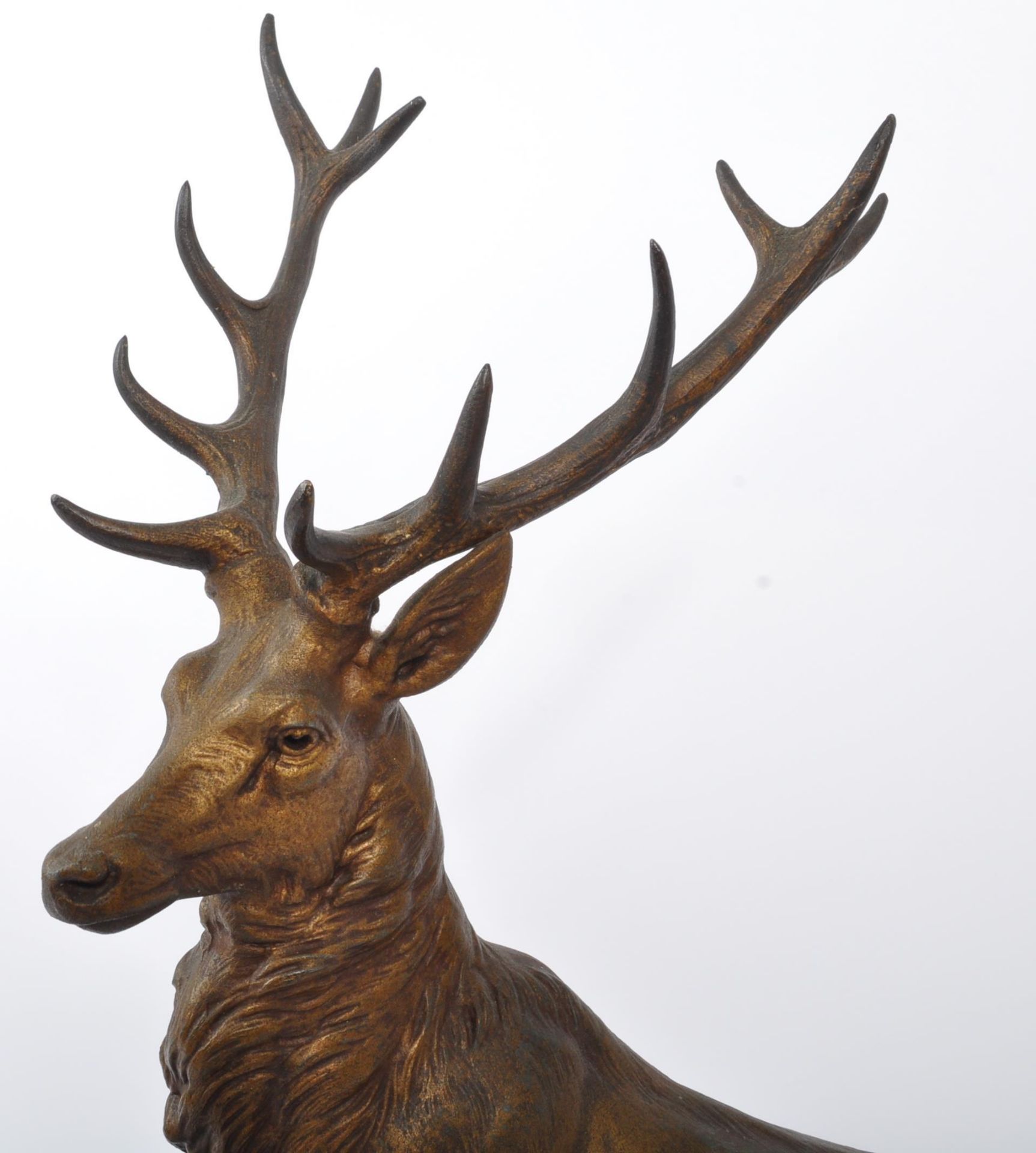 LARGE PAINTED STAG SPELTER FIGURE - Image 3 of 5