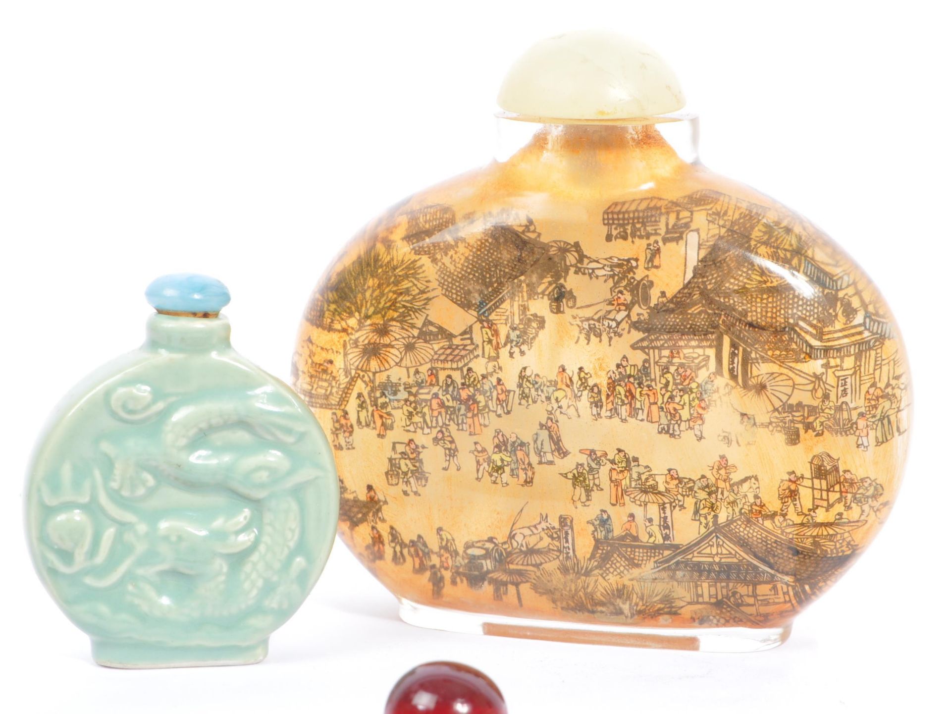 COLLECTION OF CHINESE CURIOS - CLOISONNE PENDANT / RICKSHAWS - Image 3 of 8