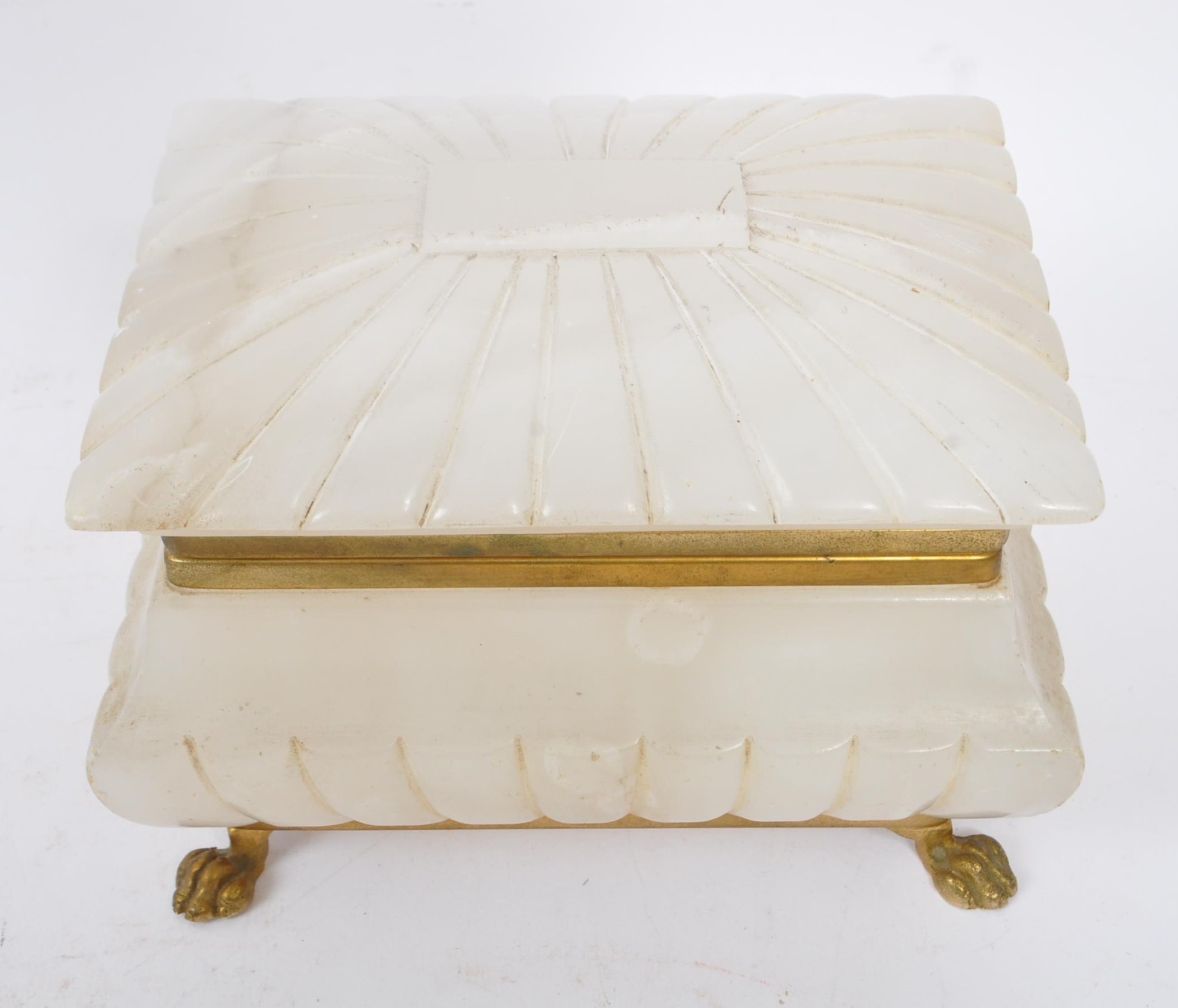 VINTAGE 20TH CENTURY CIRCA 1930S ALABASTER JEWELLERY BOX - Bild 2 aus 7