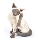 RUDGE CAT - CONTEMPORARY RAKU MODEL OF SIAMESE CAT