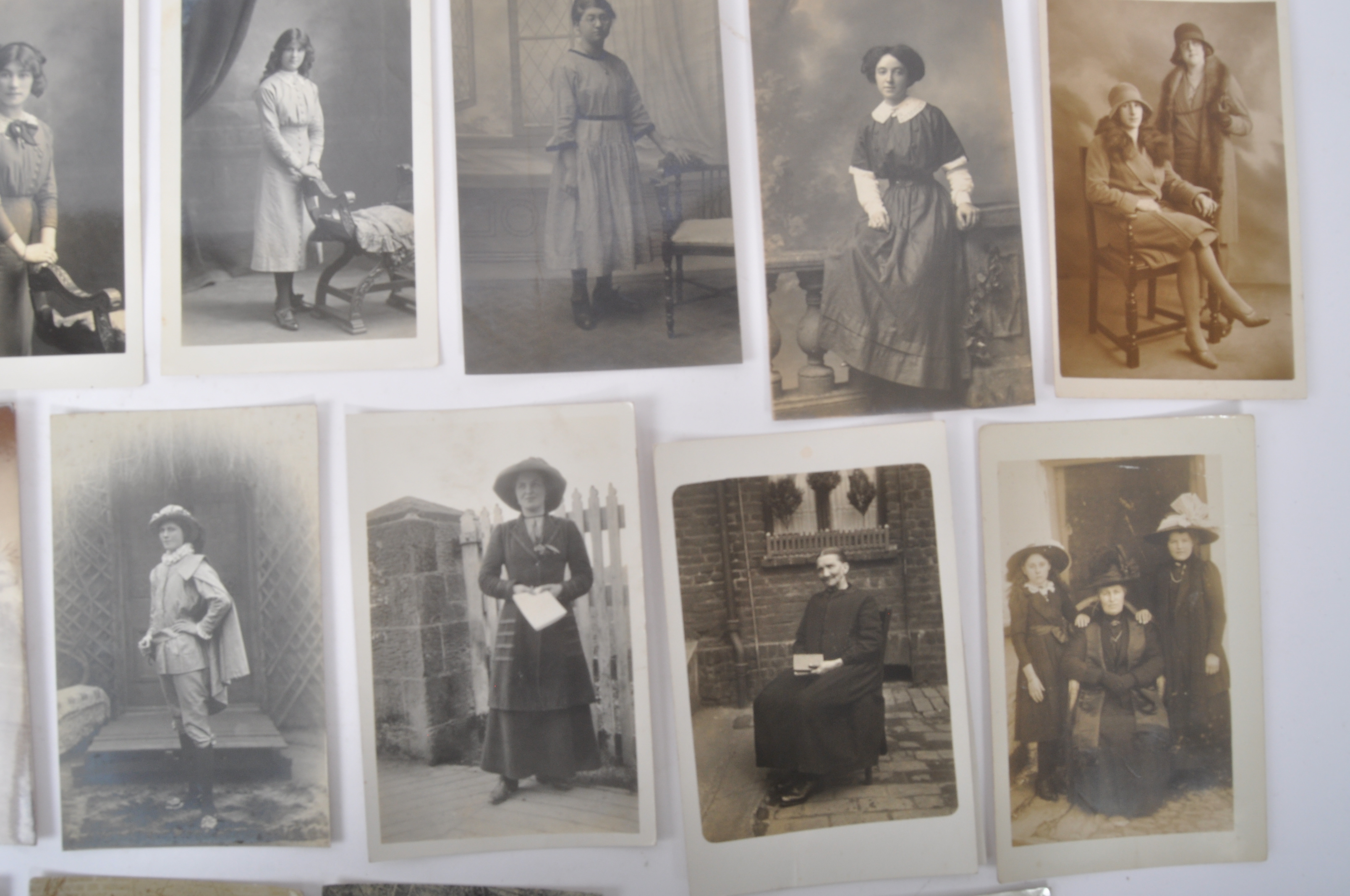 COLLECTION OF REAL PHOTO POSTCARDS OF SOCIAL HISTORY WOMEN - Image 9 of 15