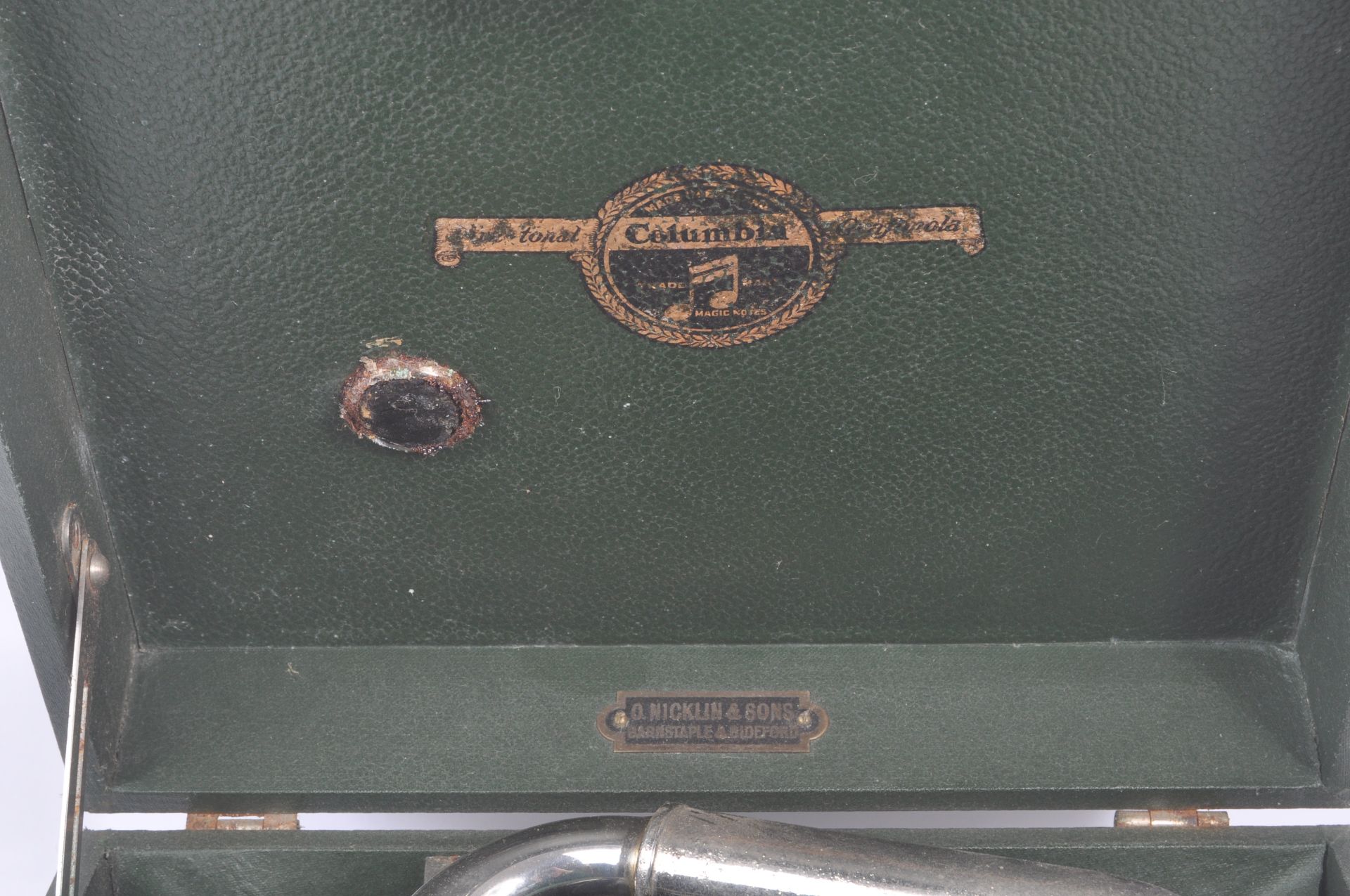 TWO VINTAGE 20TH CENTURY GRAMOPHONE RECORD PLAYERS - Image 7 of 8