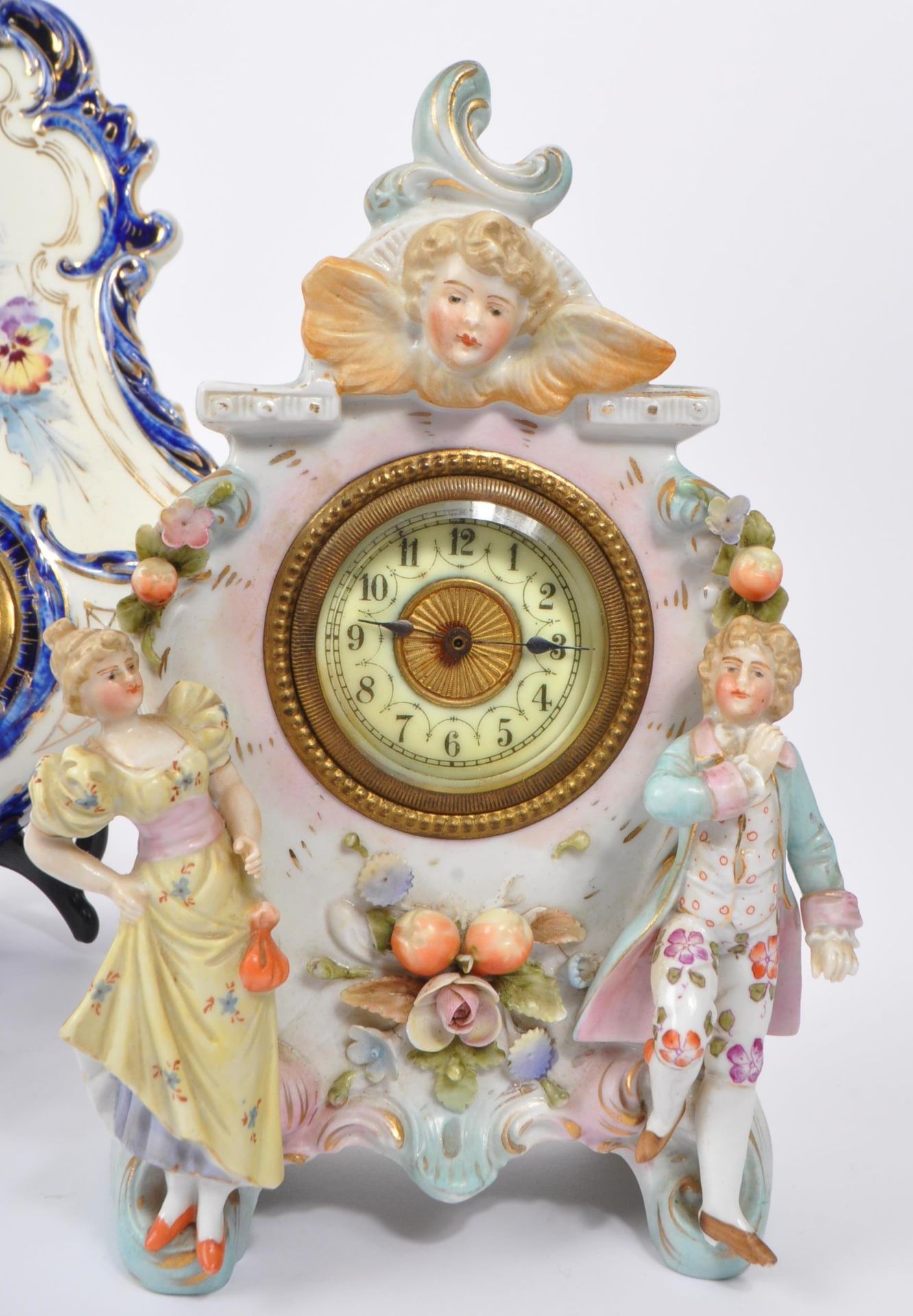 SITZENDORF - PORCELAIN MANTEL CLOCK WITH WALL CLOCK - Bild 3 aus 6