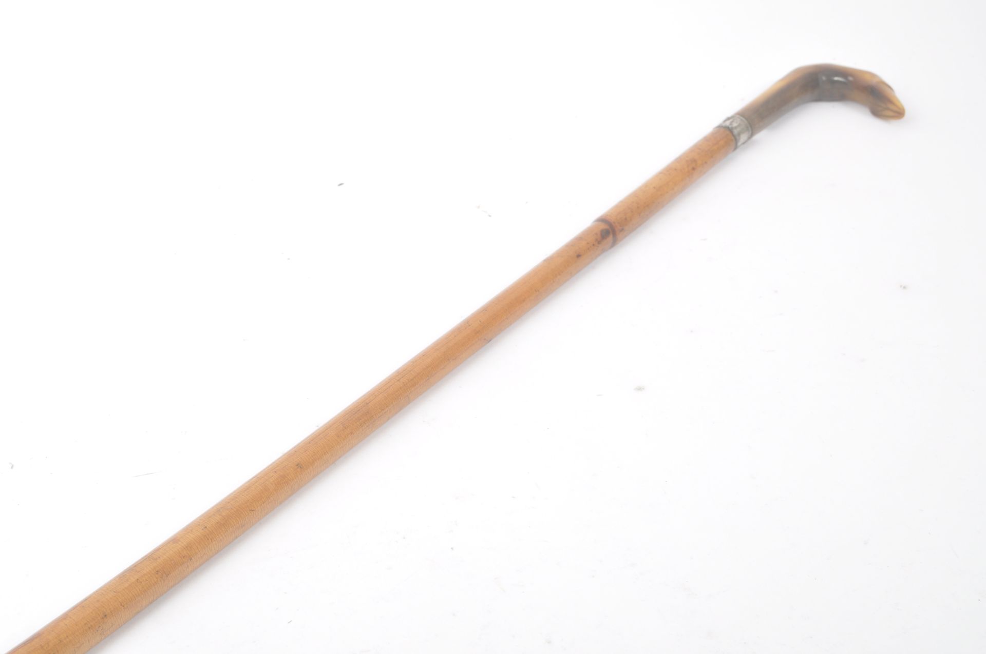 BAMBOO WALKING STICK WITH CARVED HORN HANDLE - Image 7 of 7