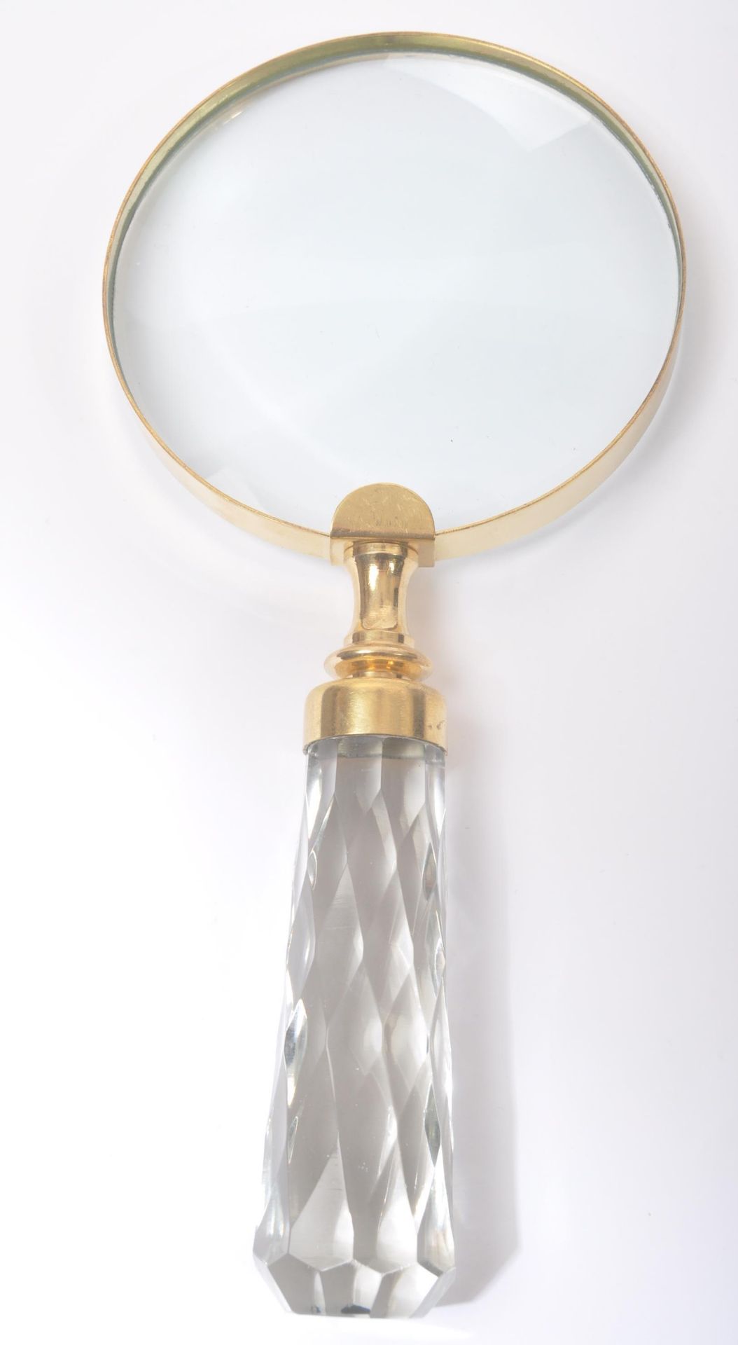 20TH CENTURY BRASS MAGNIFYING GLASS WITH GLASS HANDLE - Image 2 of 5