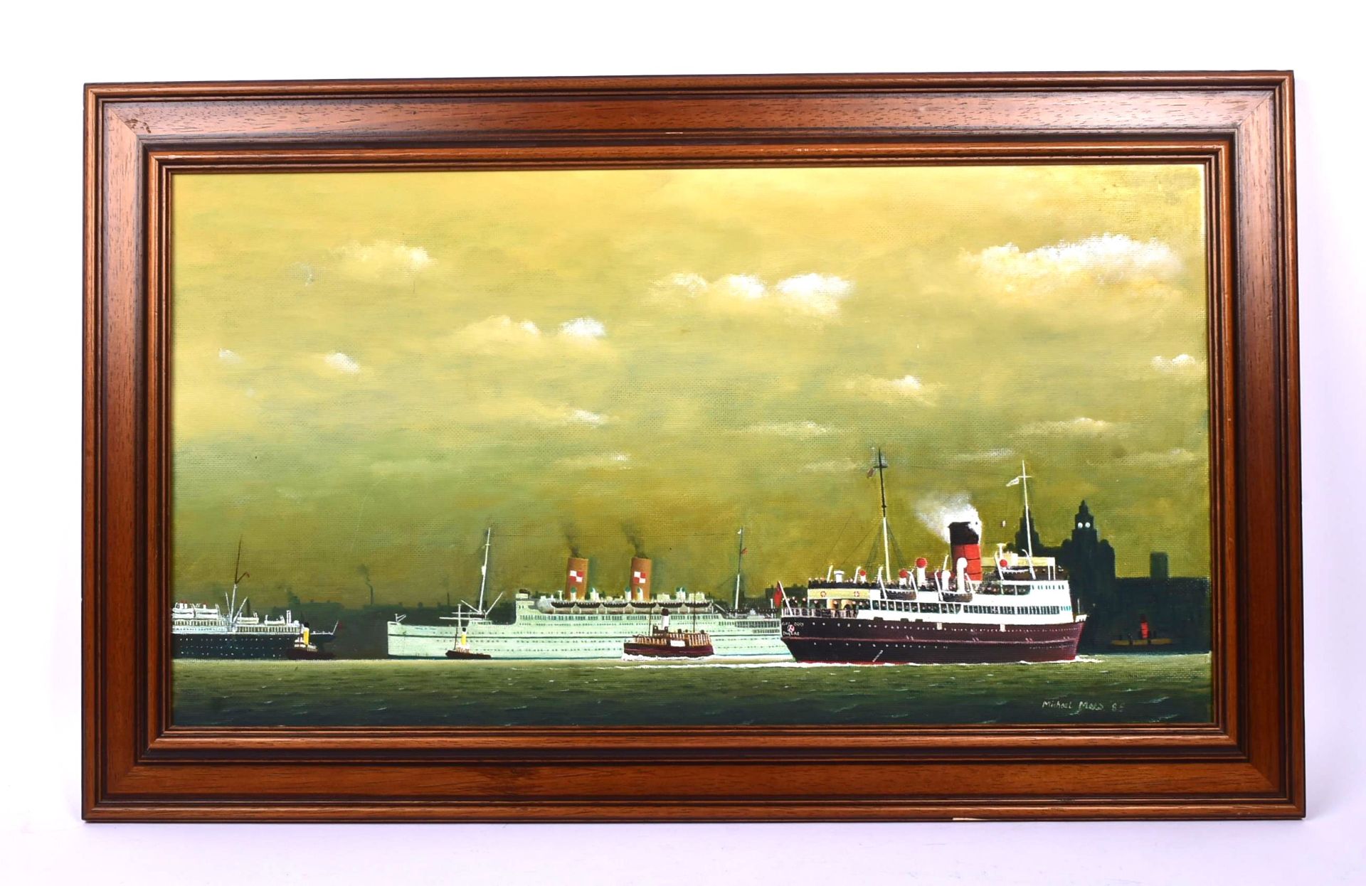 MICHAEL MAES - PAINTING OF MERSEY FERRY & DUCHESS OF RICHMOND