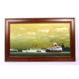 MICHAEL MAES - PAINTING OF MERSEY FERRY & DUCHESS OF RICHMOND