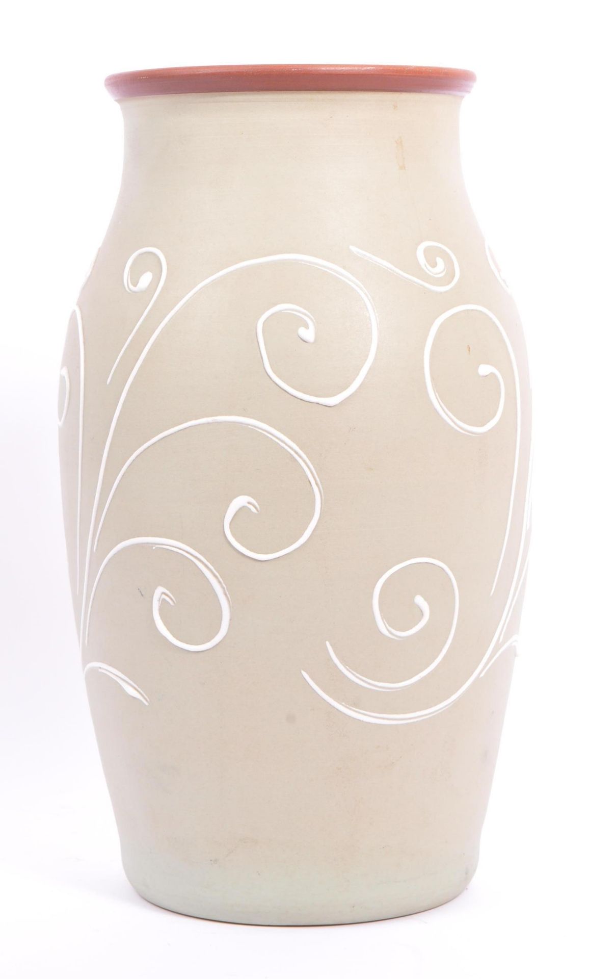 DENBY - A LARGE SAGE GREEN STONEWARE DENBY VASE - Image 2 of 5