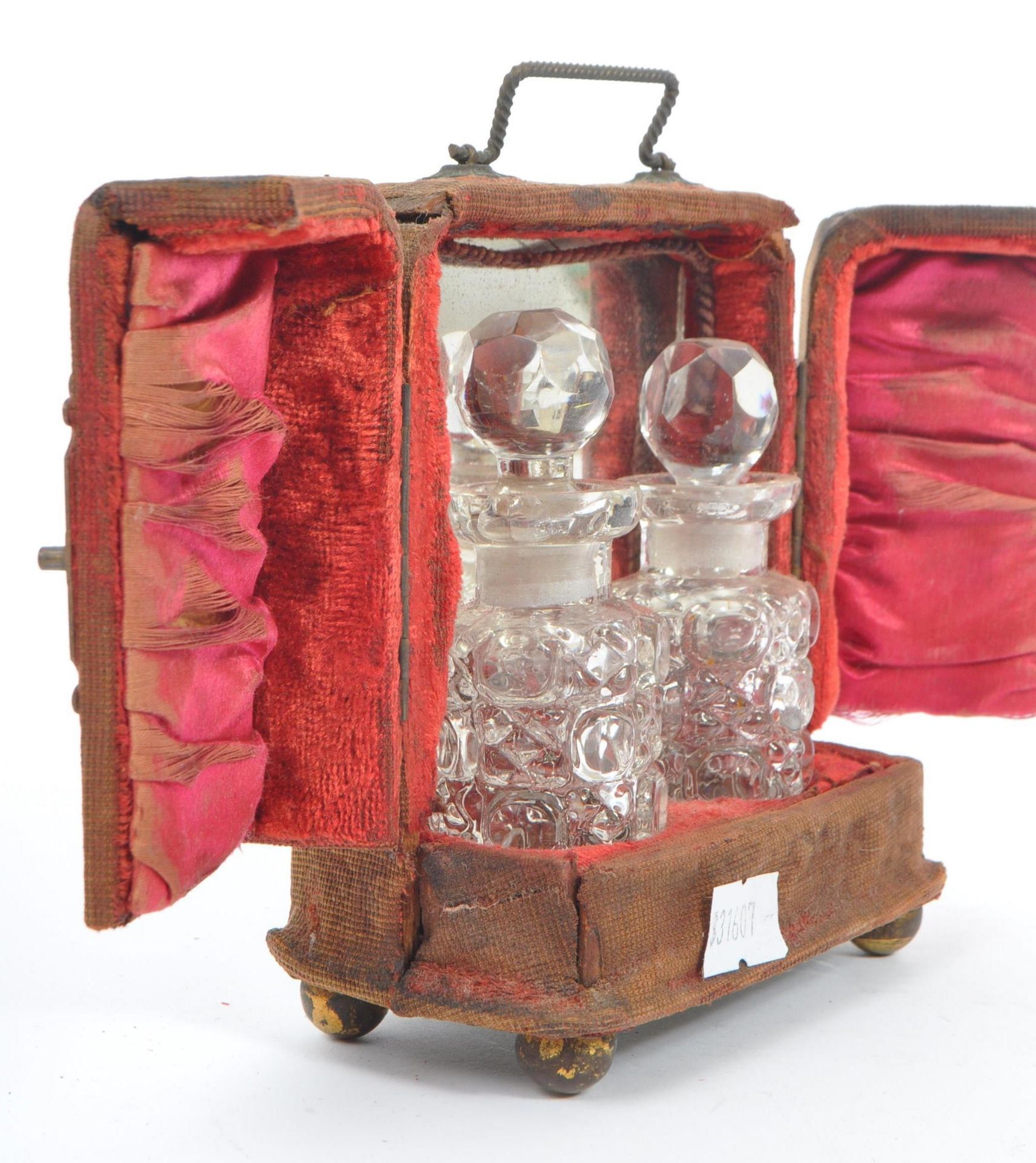 PAIR OF VICTORIAN CASED GLASS PERFUME SCENT BOTTLES - Image 4 of 6