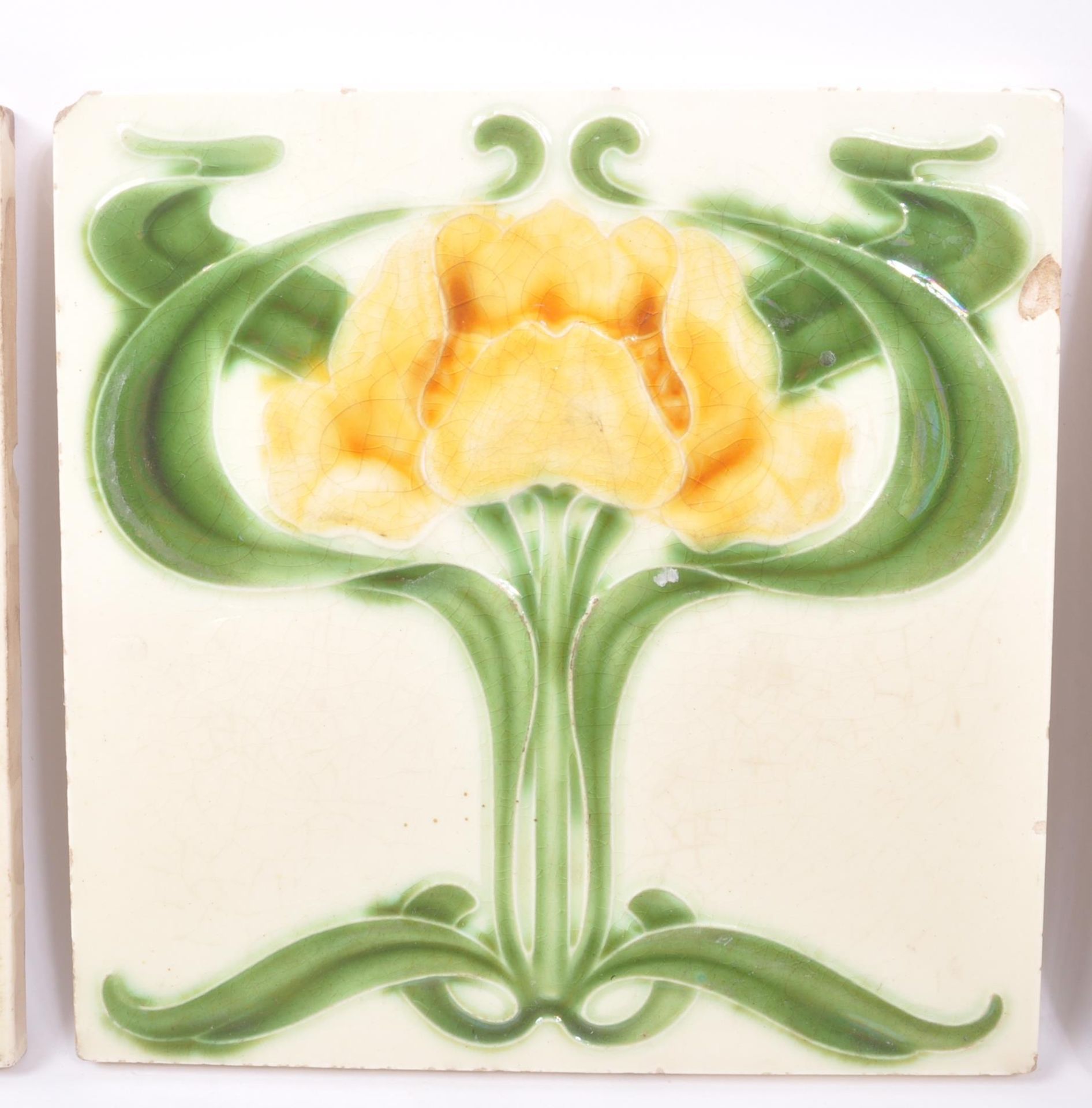 COLLECTION OF SIX CERAMIC ART NOUVEAU STYLE TILES - Image 2 of 7