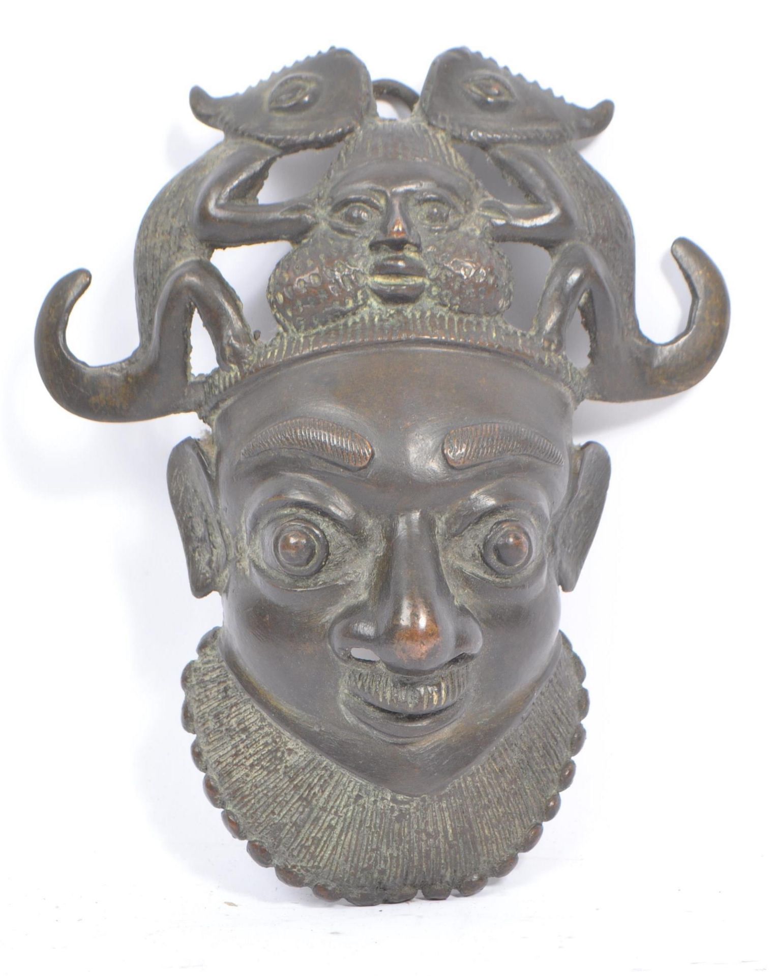 20TH CENTURY NORTH AFRICAN BRONZE MASK