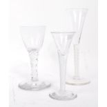 COLLECTION OF THREE GEORGIAN STEMMED WINE GLASSES