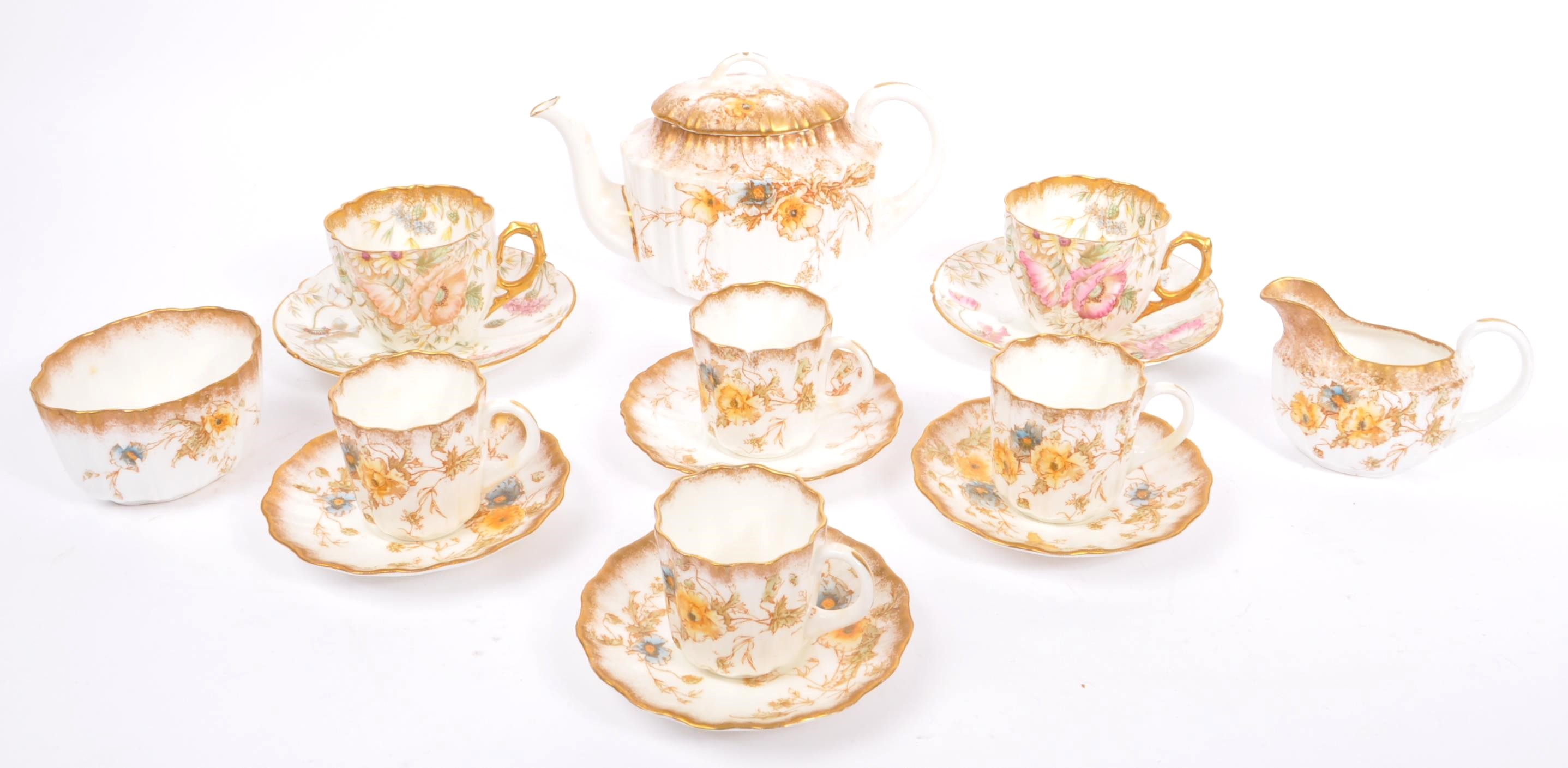 19TH CENTURY PORCELAIN CHINA STAFFORDSHIRE TEA SERVICE