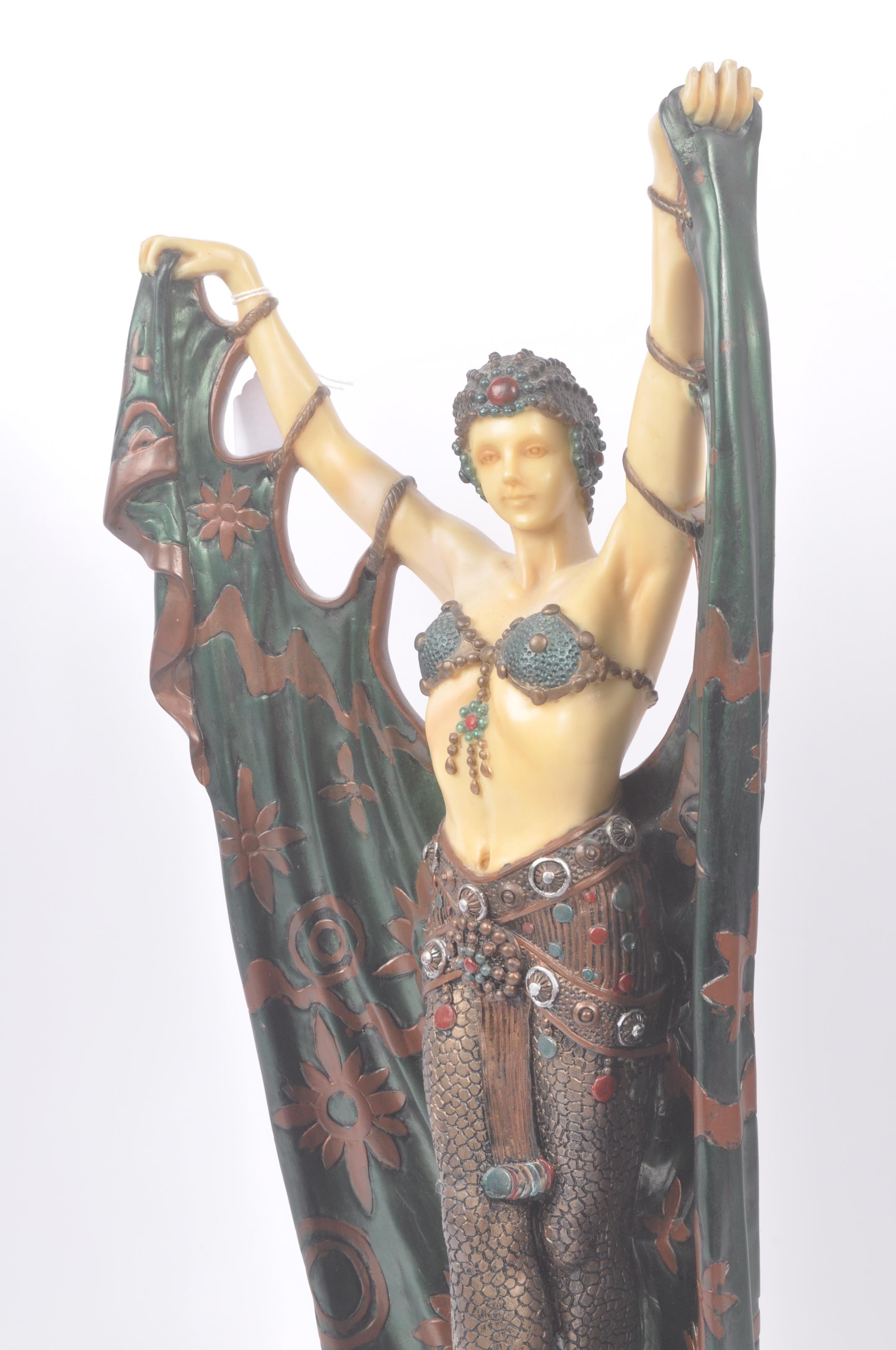 20TH CENTURY LARGE DECO STYLE RESIN DANCING FIGURINE - Image 5 of 7