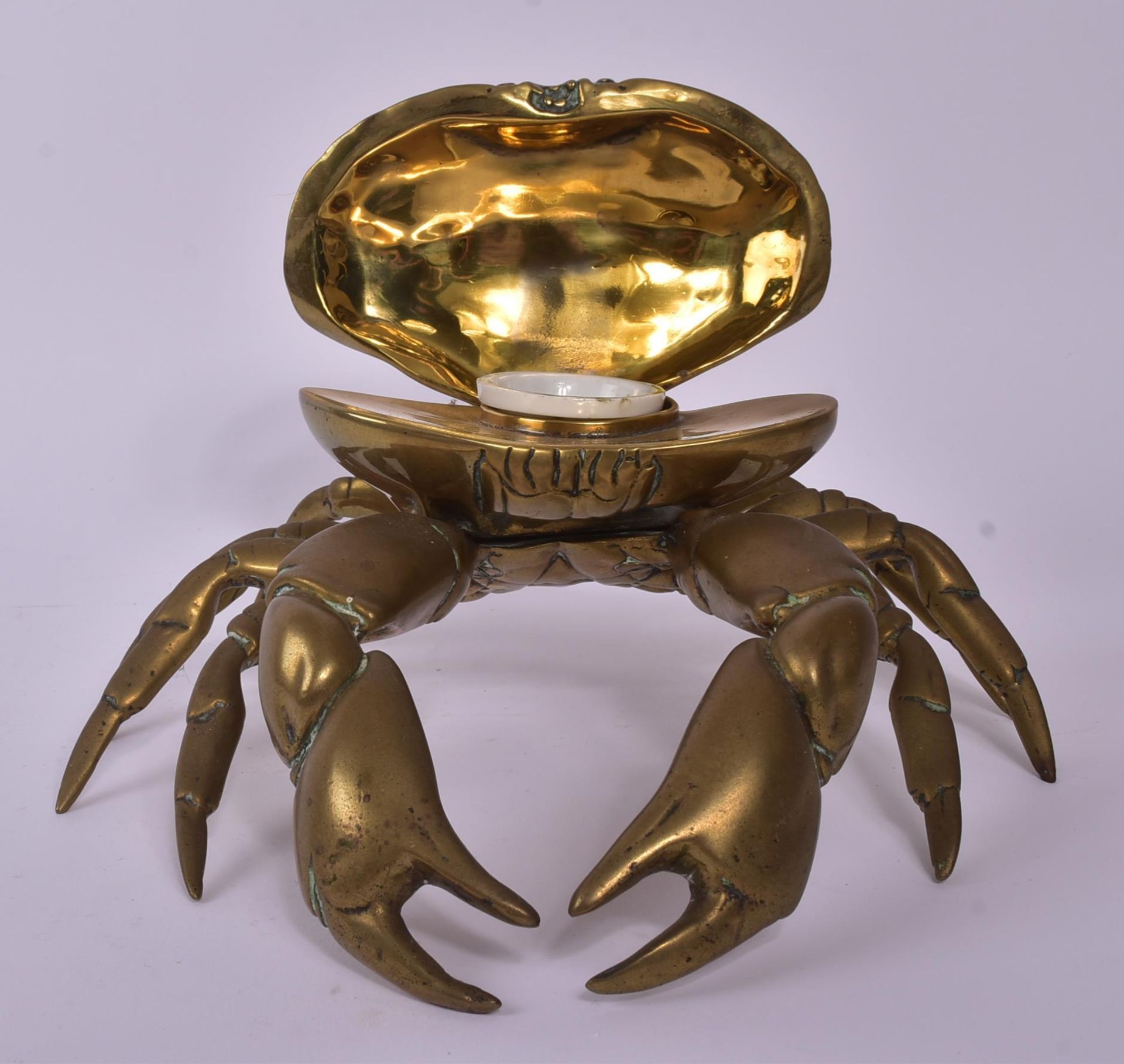 19TH CENTURY BRASS SPIDER CRAB INKWELL - Image 2 of 7