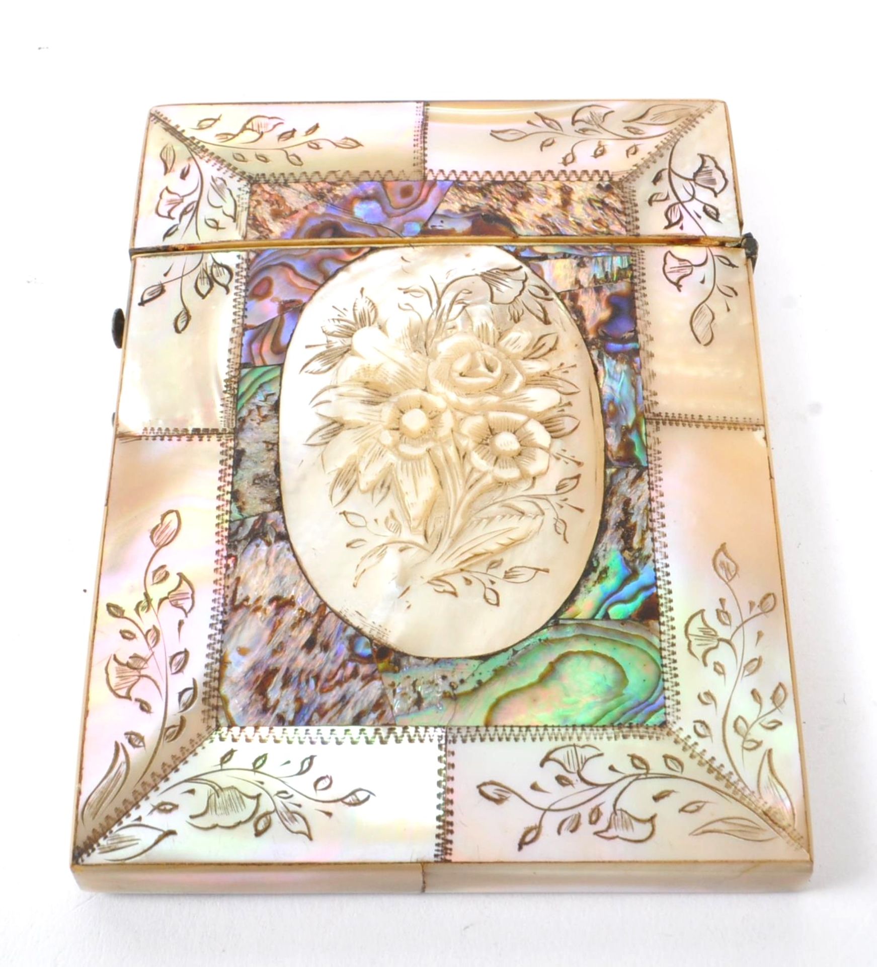 19TH CENTURY MOTHER OF PEARL CALLING CARD CASE