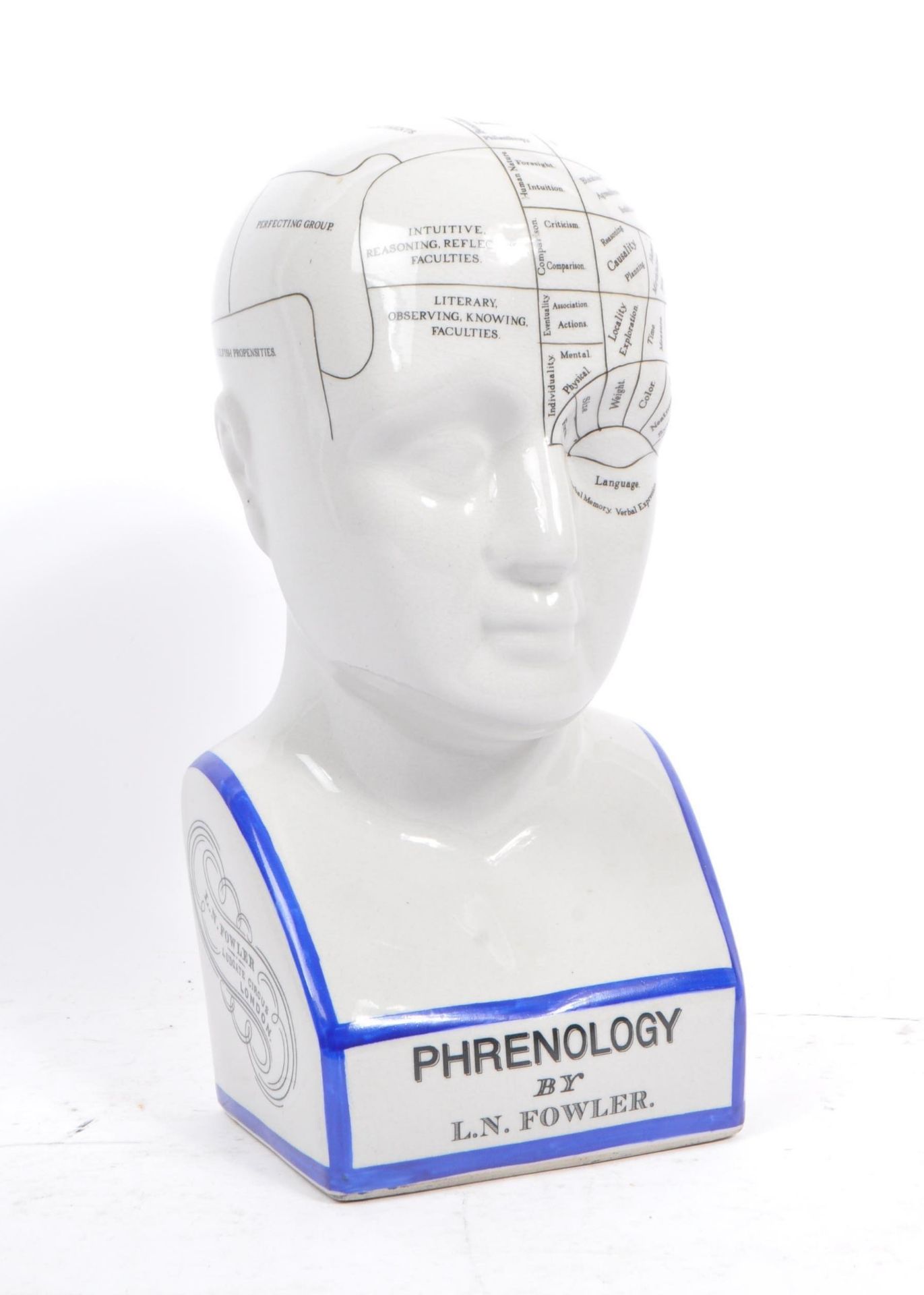 AFTER L. N. FOWLER - CERAMIC PHRENOLOGY BUST