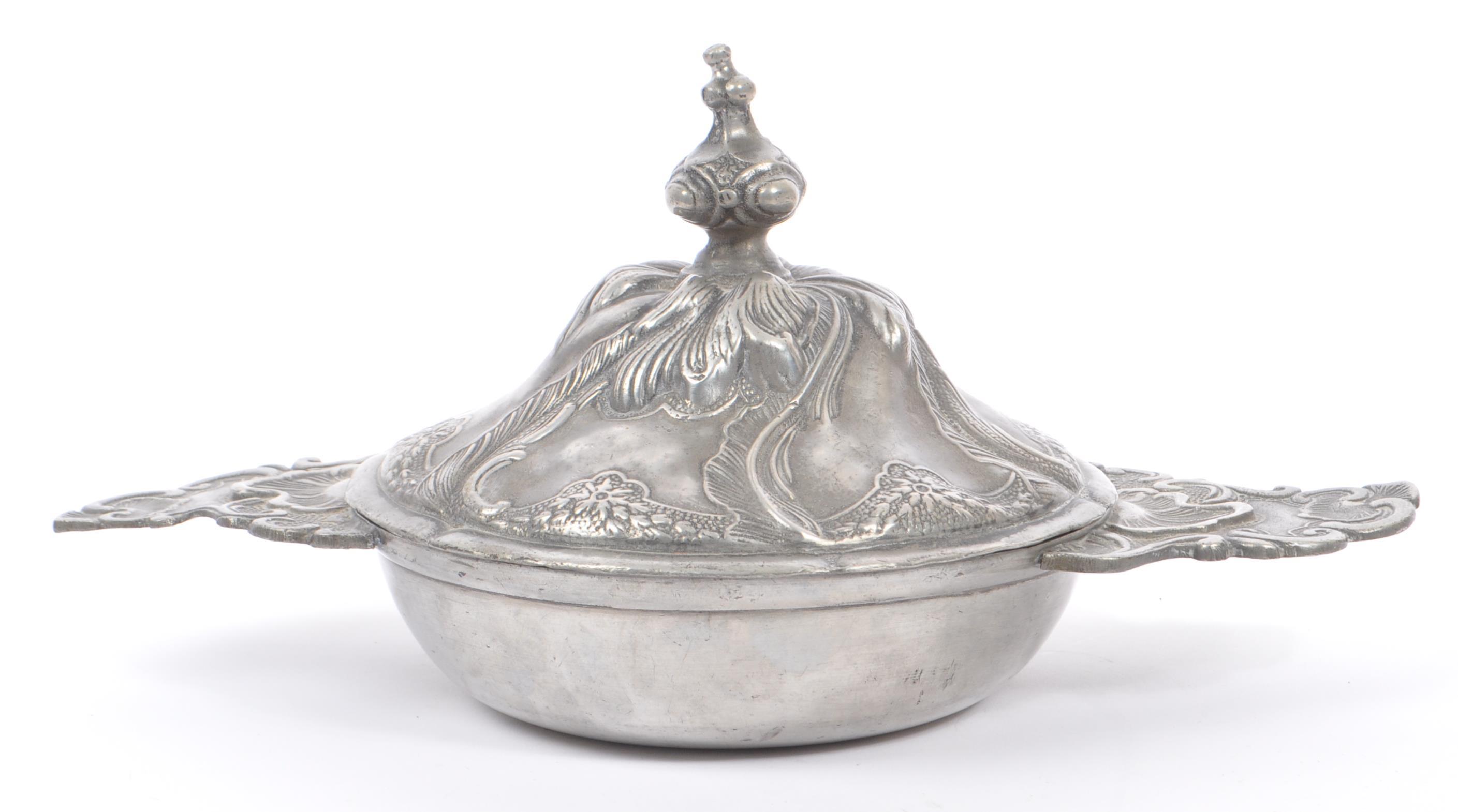 19TH CENTURY ART NOUVEAU LIDDED PEWTER POT - Image 3 of 7