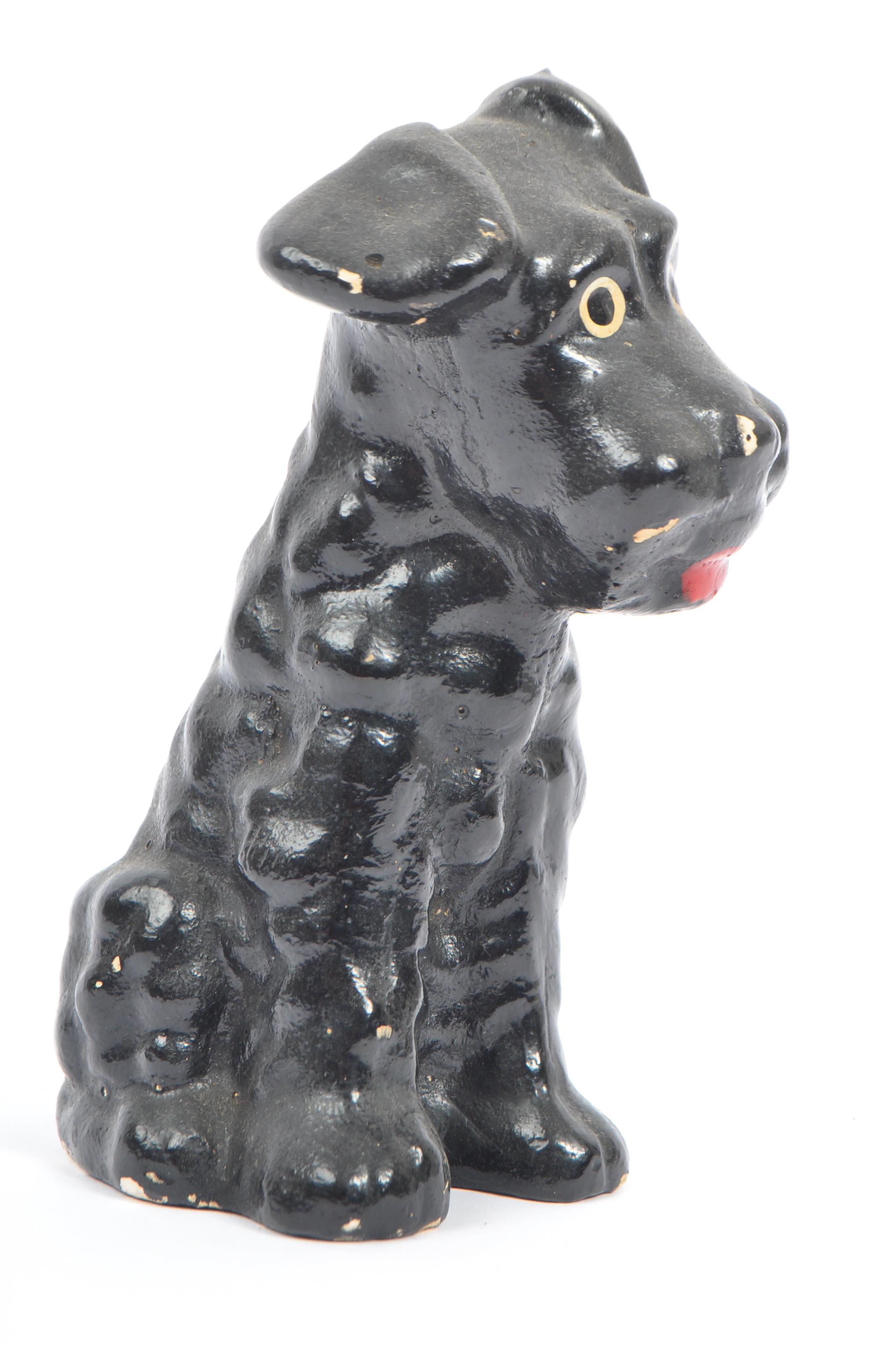 1950S CERAMIC BLACK SEATED TERRIER SCOTTIE DOG FIGURINE - Image 2 of 6