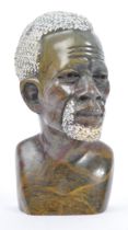 VINTAGE LATE 20TH CENTURY ZULULAND STONE CARVING OF A BUST