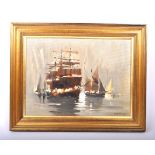 ERIC HAYSOM CRADDY - TALL SHIPS - OIL ON BOARD