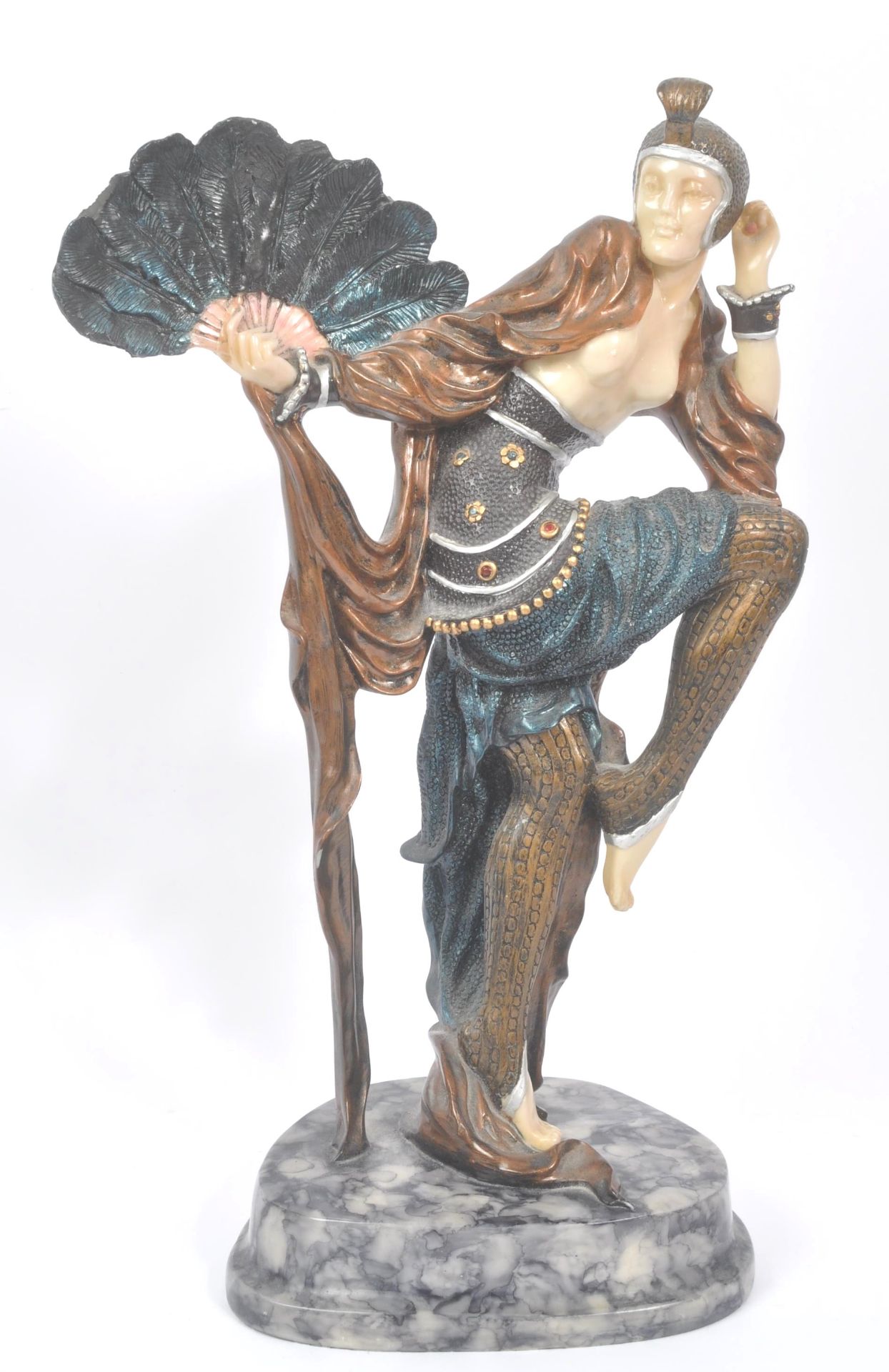 20TH CENTURY DECO STYLE RESIN DANCING FIGURINE