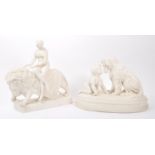 MINTONS - TWO CHINA DE BLANC STYLE DIORAMA FIGURES