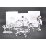 SWAROVSKI - FIVE SILVER CRYSTAL ANIMAL FIGURES