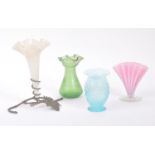 MANNER OF LOETZ / VASELINE - COLLECTION OF FOUR GLASS VASES