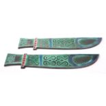 POOLE POTTERY - PAIR OF RICHARD JEFFERSON DAGGER PLAQUES